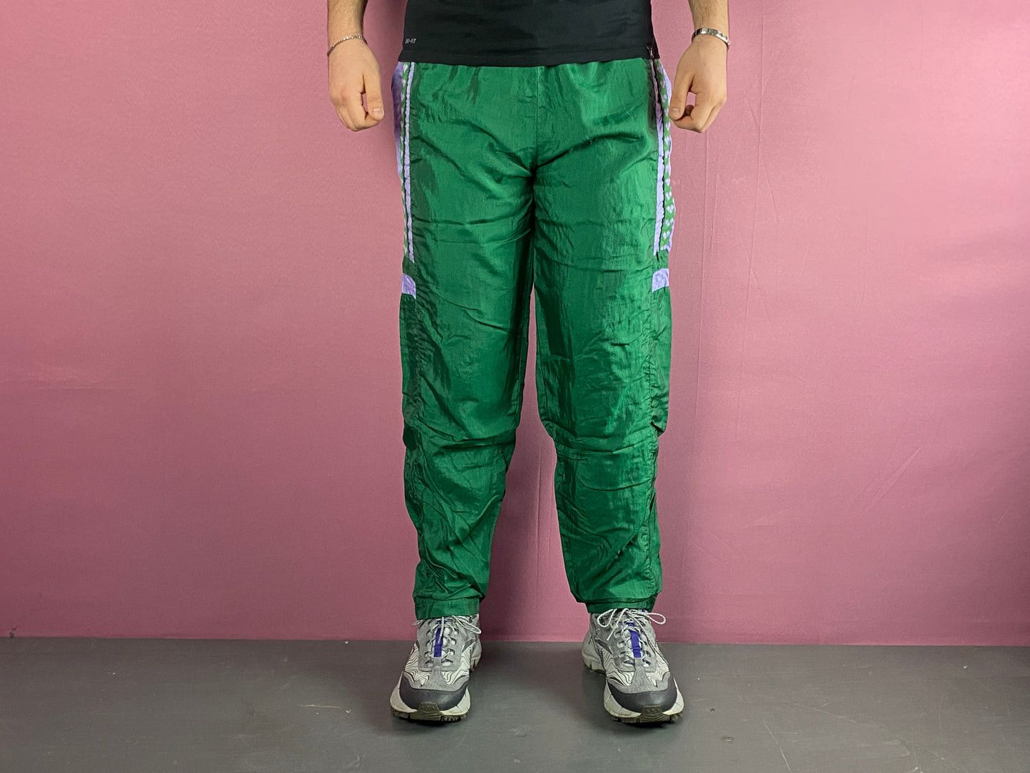 Vintage 90s Arena Vintage Men's Side Tape Track Pants - L Size US 30 / EU 46 - 3 Thumbnail
