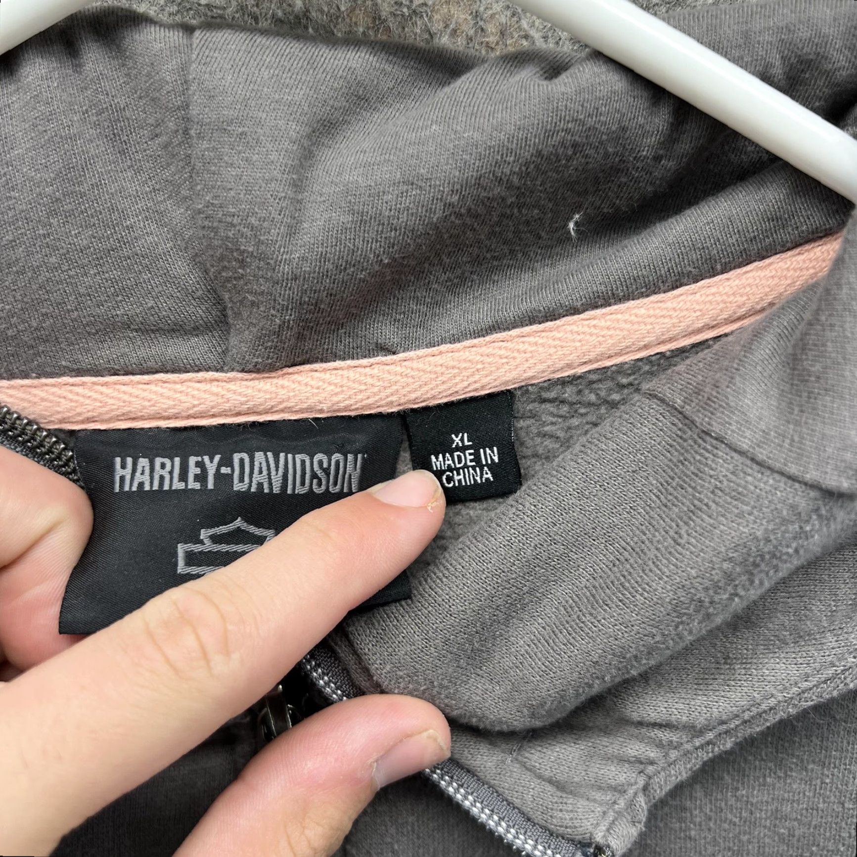 Harley Davidson Harley-Davidson Hoodie Womens XL Gray Full Zip Fleece Logo Sweatshirt Biker Size XL / US 12-14 / IT 48-50 - 6 Thumbnail
