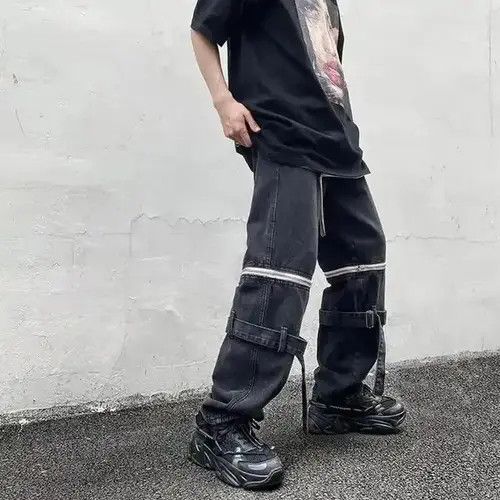 Jean Retro Detachable Zipper Wide Leg Cargo Pants Size US 30 / EU 46 - 3 Thumbnail