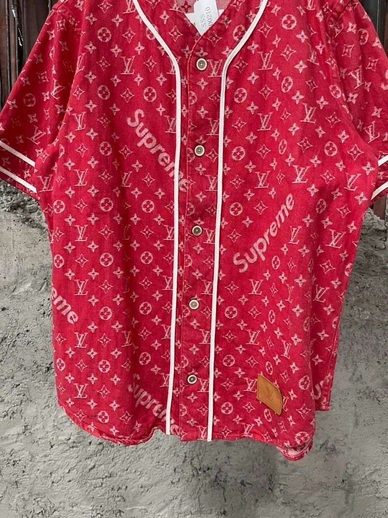 Louis Vuitton Louis Vuitton Baseball shirt with red presbyopia and full Size US S / EU 44-46 / 1 - 4 Thumbnail