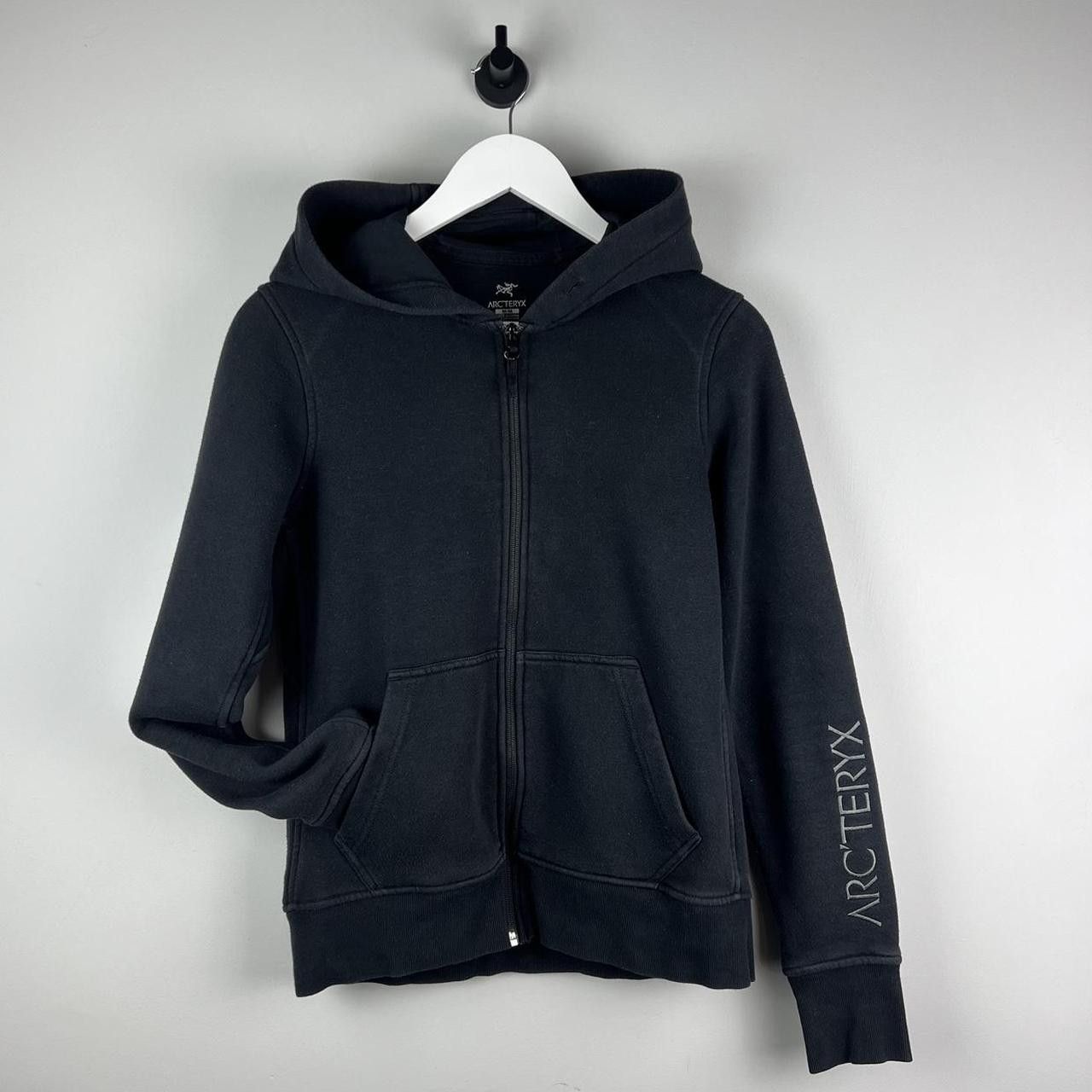 image of Arcteryx Zip Up Logo Hoodie in Black, Women's (Size Large)