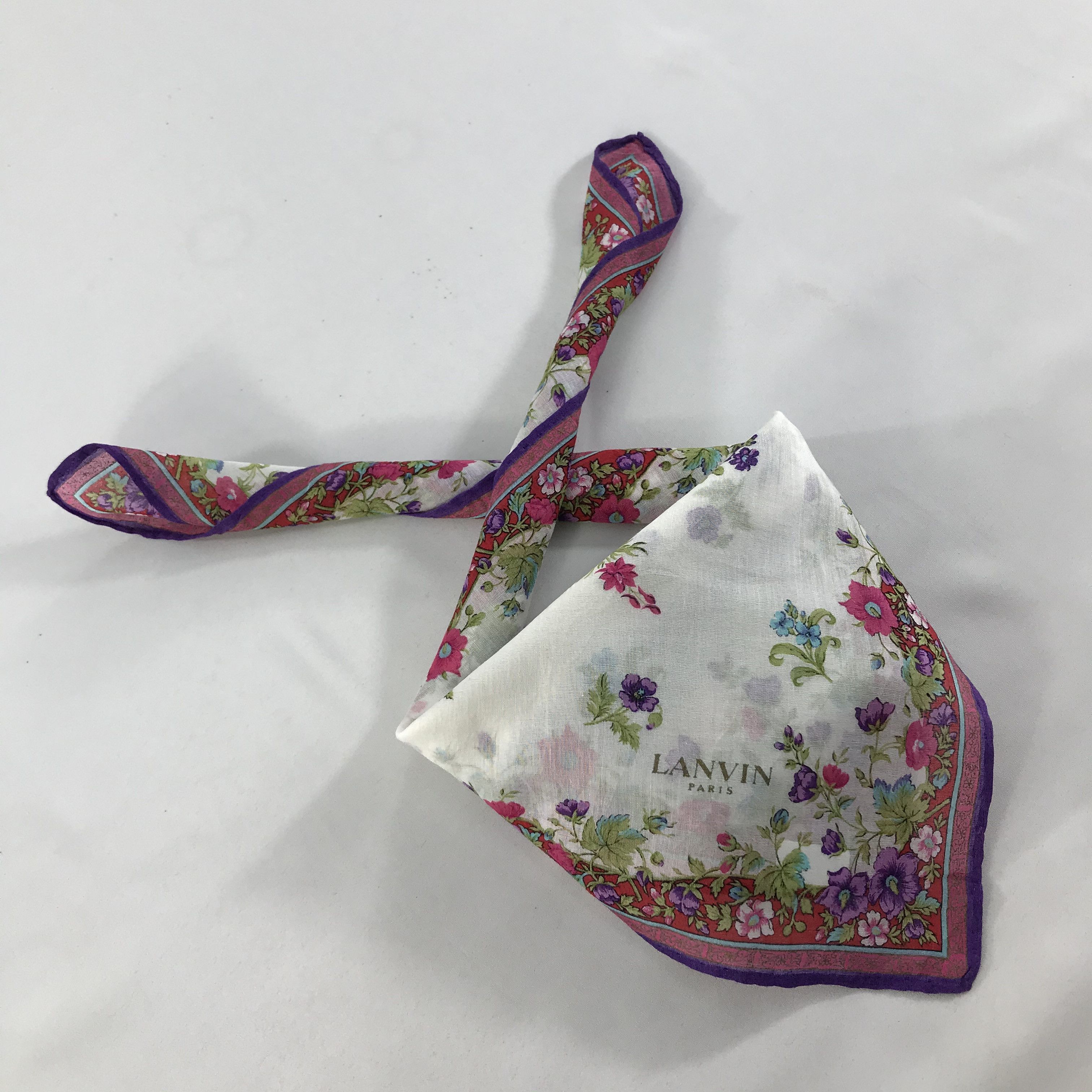 Lanvin × Vintage Lanvin Bandana / Handkerchief / Neckerchief - S1558 Size ONE SIZE - 4 Thumbnail