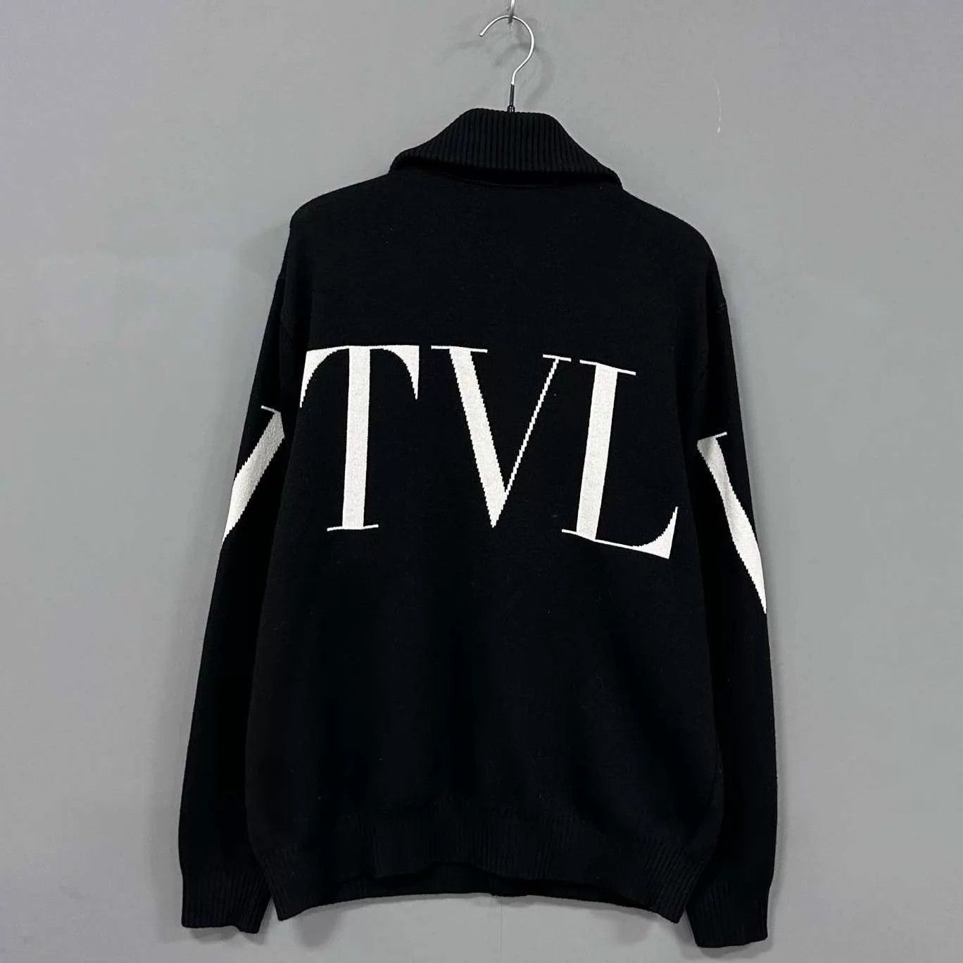 Valentino Valentino Black Logo Wool Cardigan Size US XXL / EU 58 / 5 - 3 Thumbnail