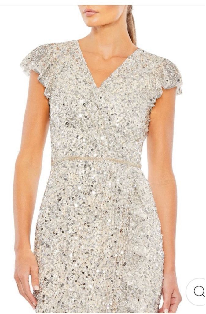 Mac Duggal Women's Mac Duggal Dress, Silver, Size 6 Size M / US 6-8 / IT 42-44 - 3 Thumbnail