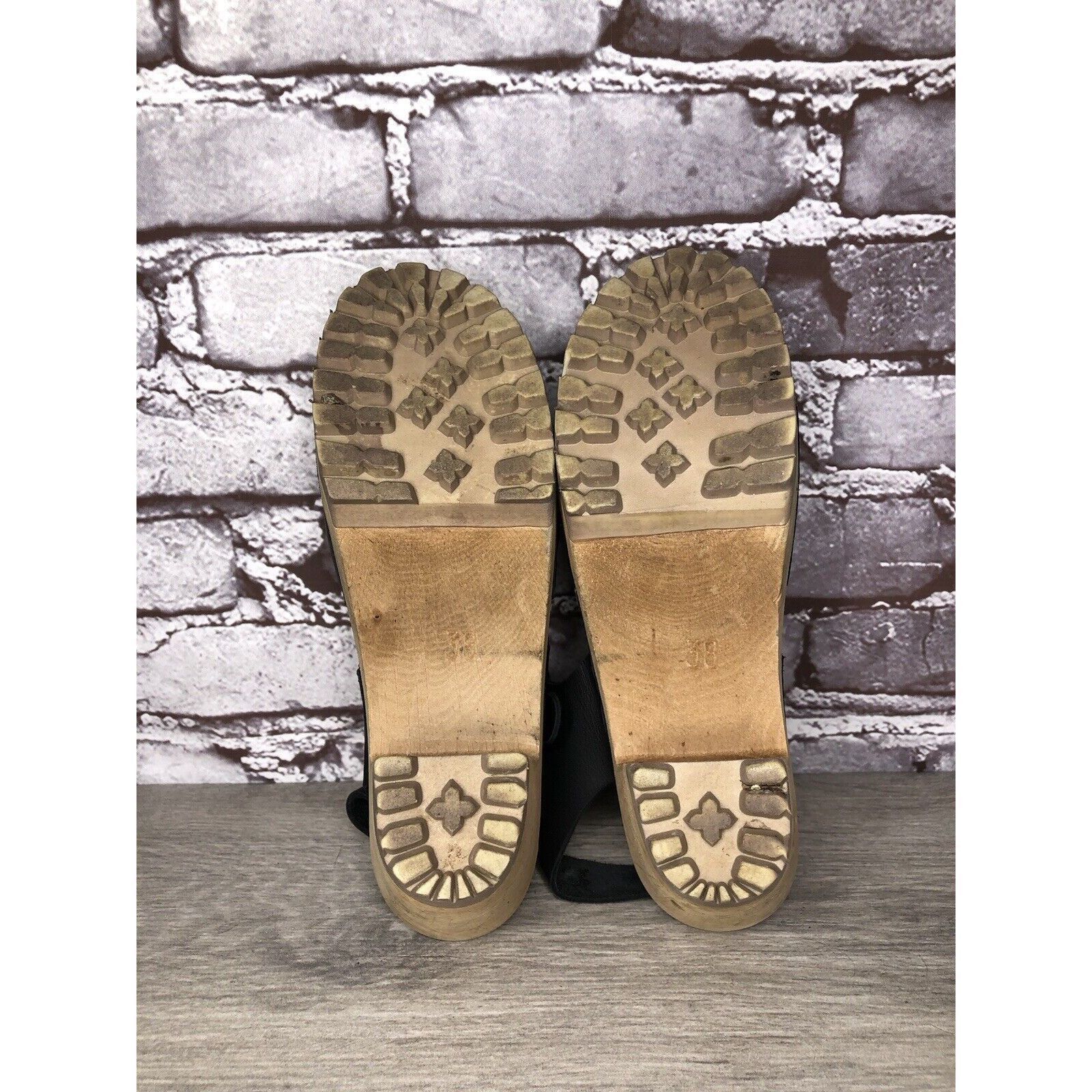 Other MIA Greta Black Leather Ankle Strap Wooden Heel Sandals Wome Size US 7.5 / IT 37.5 - 7 Thumbnail