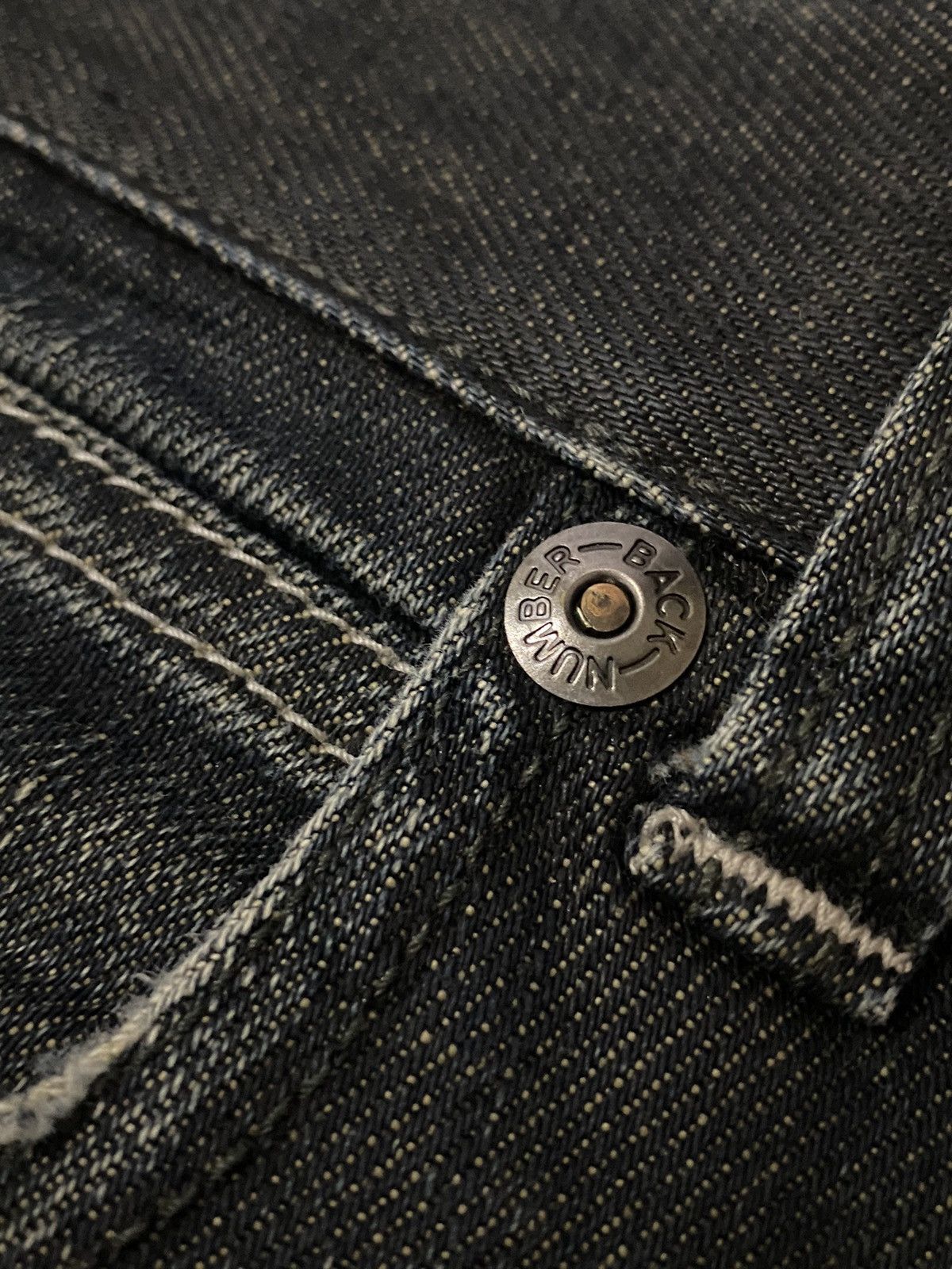 Black Label Japan BACK NUMBER BLACK LABEL Washed Distressed Jeans Denim Size US 35 - 9 Thumbnail