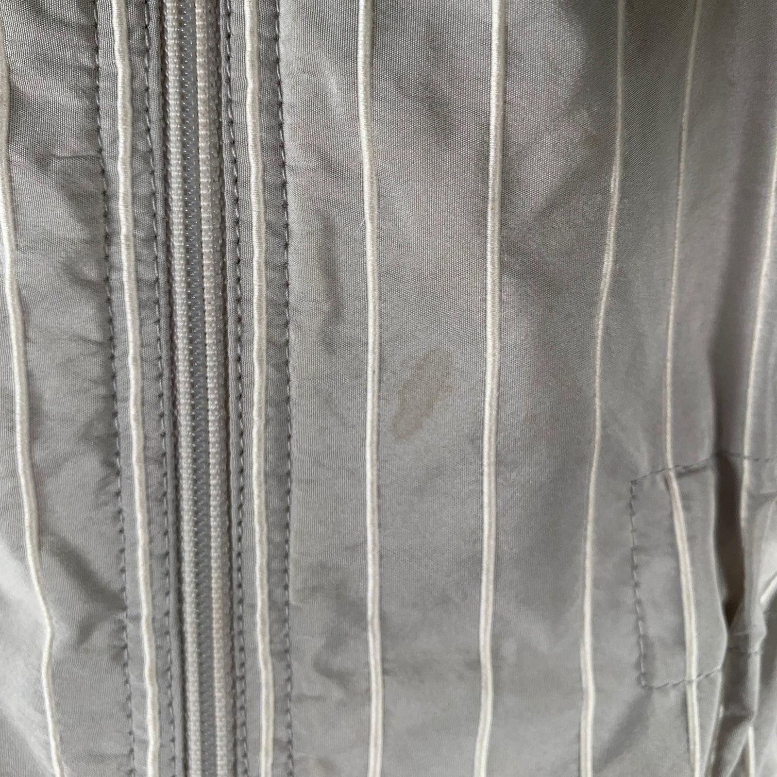 Armani Collezioni Size 6 Grey White Polyester Blend Stripe Jacket Size M / US 6-8 / IT 42-44 - 5 Thumbnail