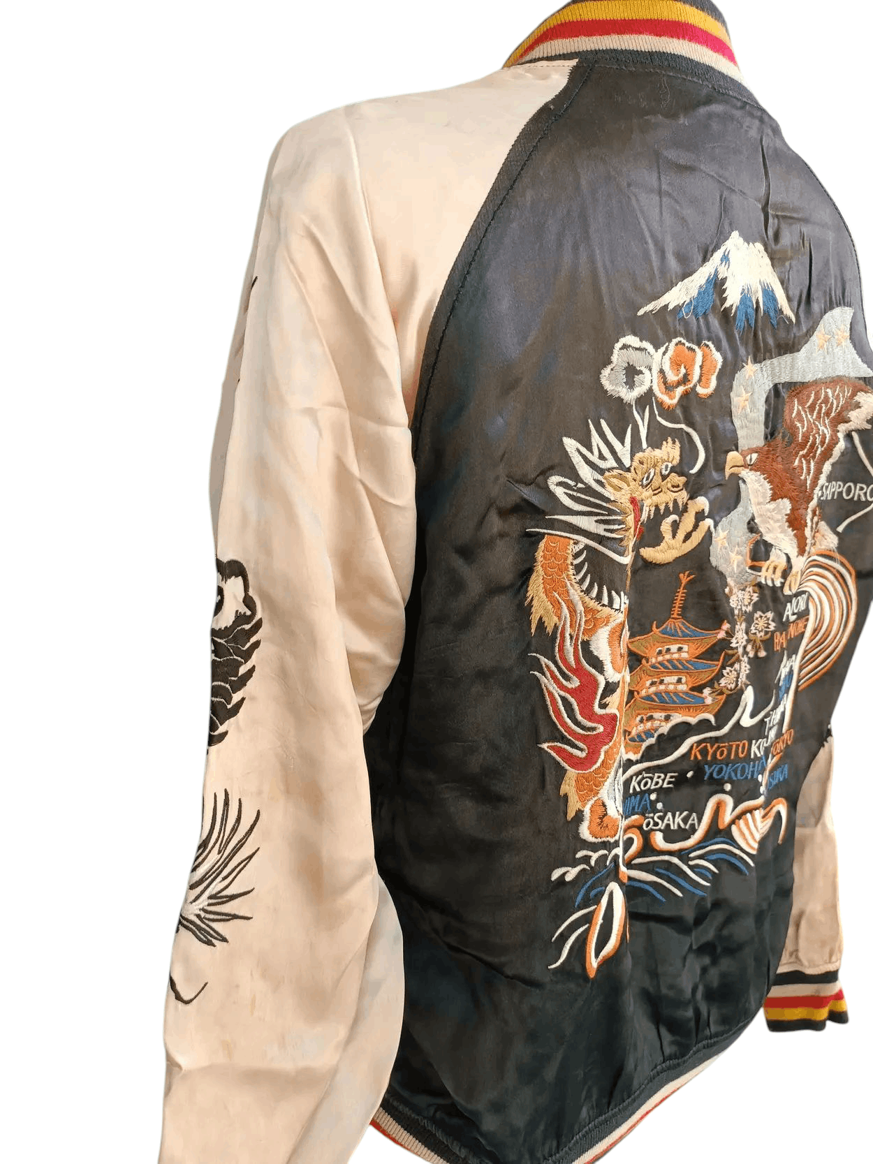 Japanese Brand RARE Houston Japan Sukajan Embroidery Satin Sweater SW008 Size US L / EU 52-54 / 3 - 7 Thumbnail