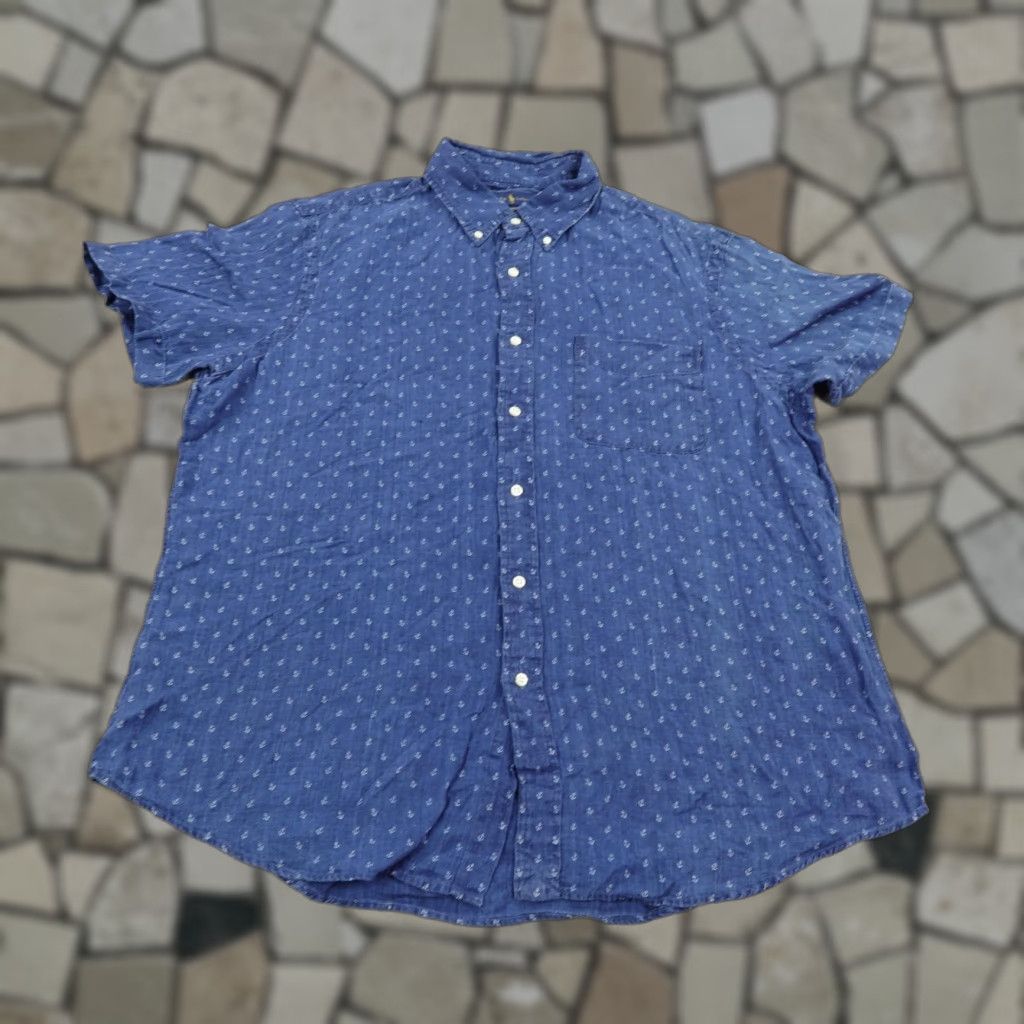 Ralph Lauren Ralph Lauren Mens XL Linen Shirt Classic Fit Nautical Anchor Print Short Sleeve Casual Workwear Size US XL / EU 56 / 4 - 1 Thumbnail