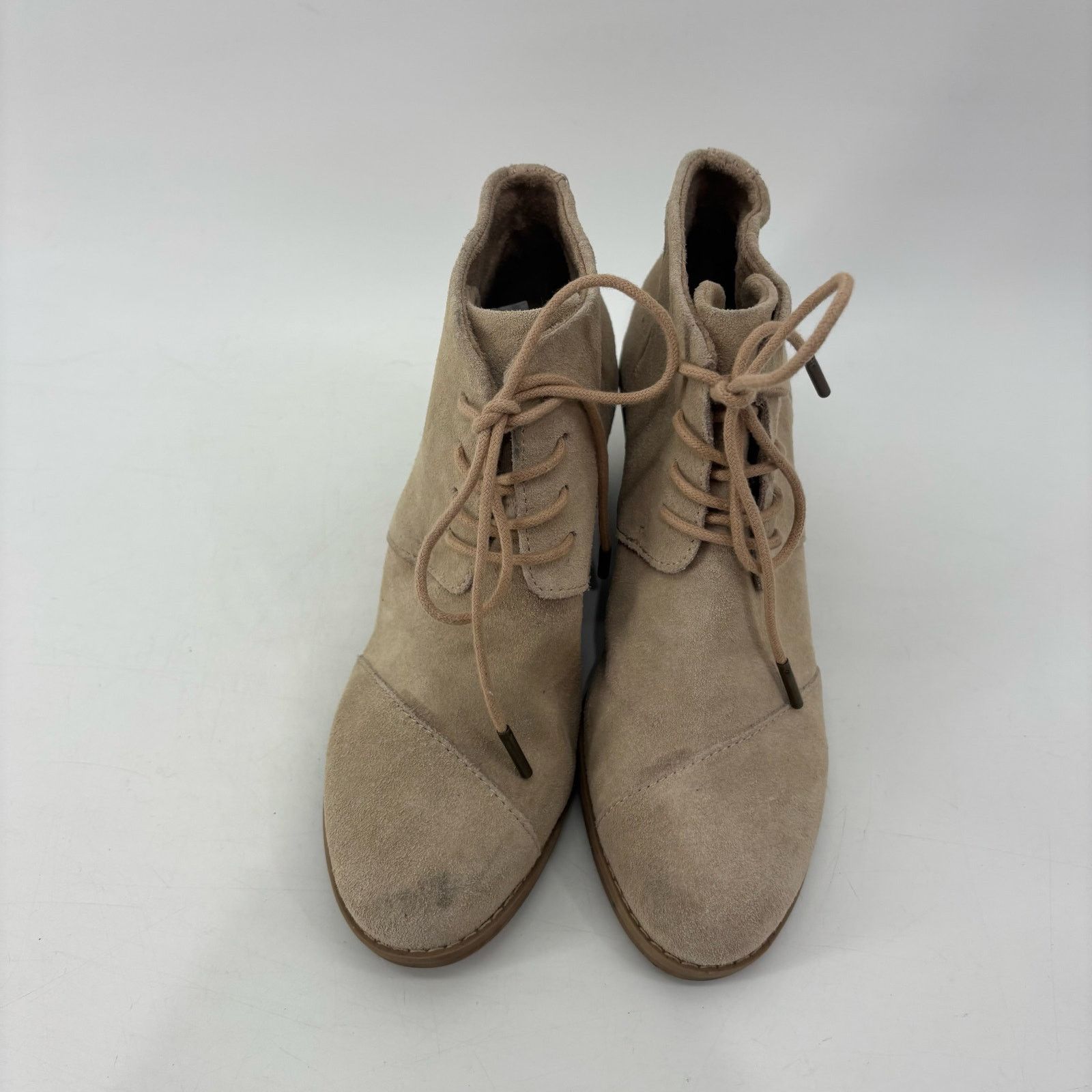 Toms Toms Hyde Suede Womens Size 6.5 Tan Wedge Bootie Ankle Boot Size US 6.5 / IT 36.5 - 2 Thumbnail
