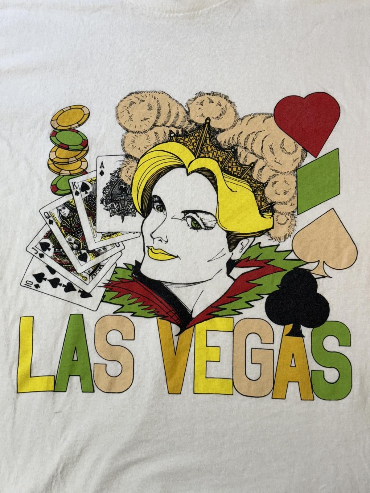 Designer Vintage Las Vegas T-shirt Poker Royal Flush Tee - L Size US L / EU 52-54 / 3 - 3 Thumbnail