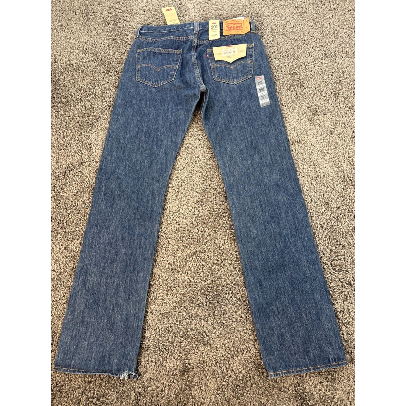 Levi's VINTAGE Levi's 501 Jeans Men Dark 34x36 Blue Dark Wash Button Fly Straight 100% Cotton Mexico Mens Size US 34 / EU 50 - 6 Thumbnail