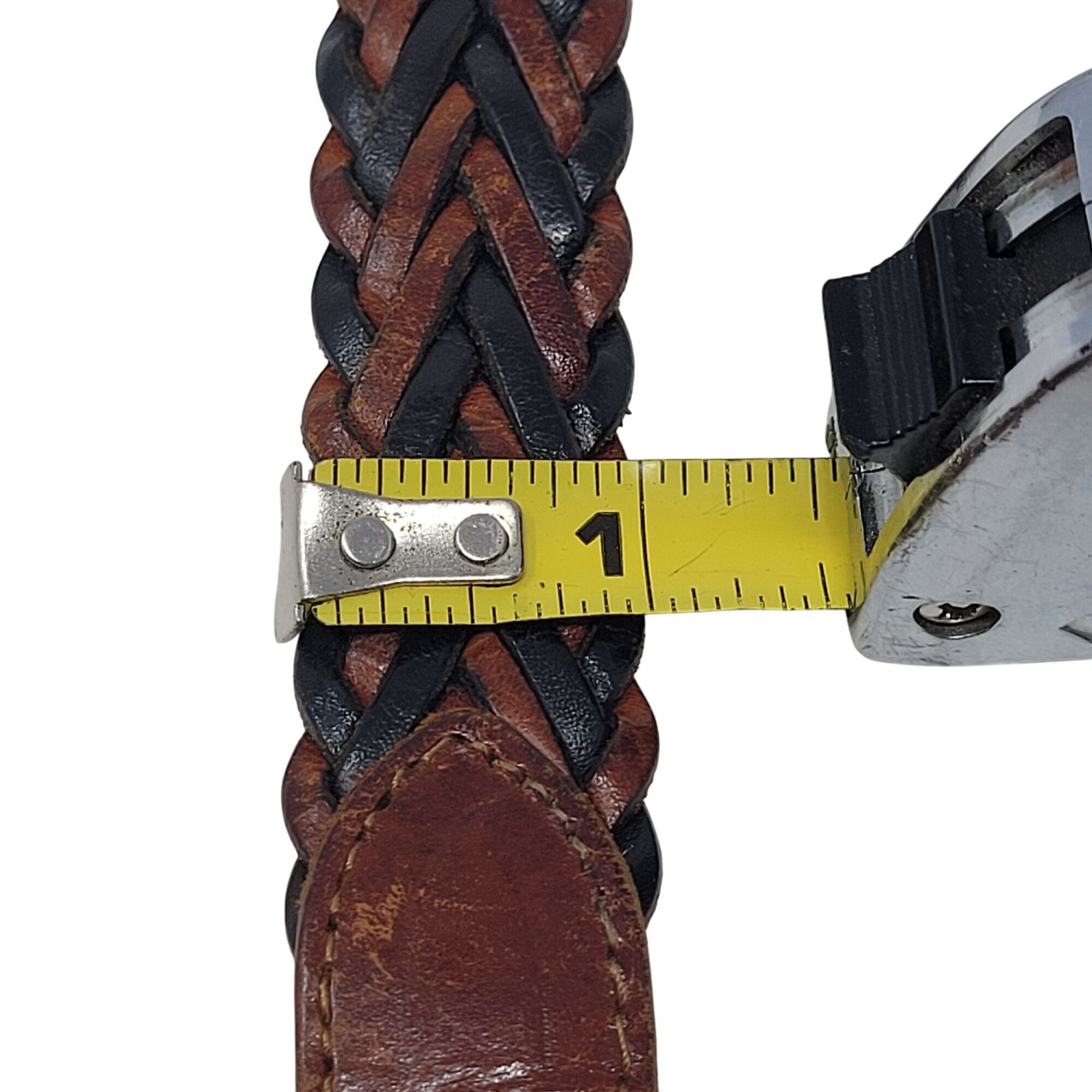 Vintage Vtg Handmade Western Braided Leather Belt Sz L Dark Brown Bl Size ONE SIZE - 4 Thumbnail