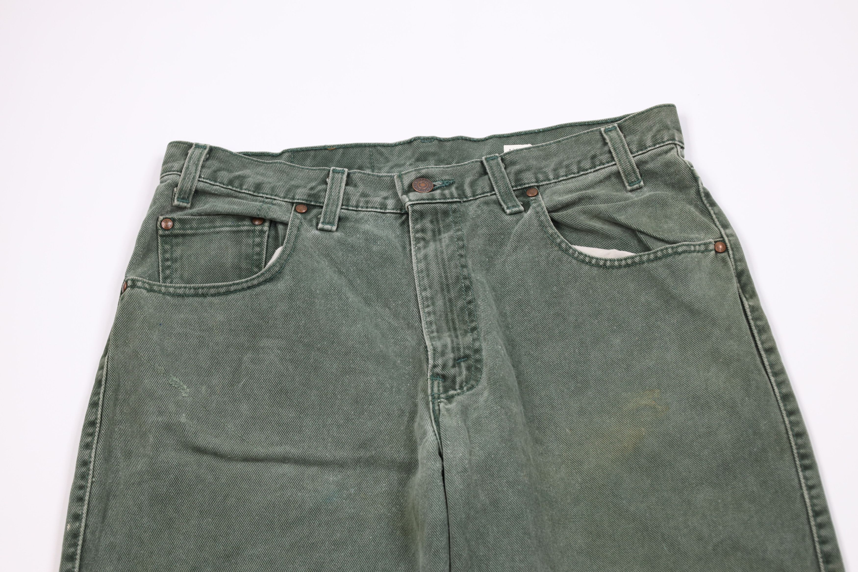 Levi's Vintage 90s Levis 545 Loose Fit Denim Jeans Green USA Size US 33 - 2 Thumbnail