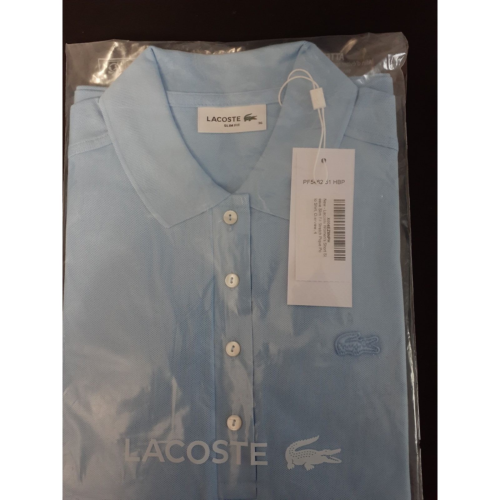Lacoste Lacoste Women's Slim Fit Stretch Mini Pique Polo Blue 4 Size S / US 4 / IT 40 - 2 Thumbnail