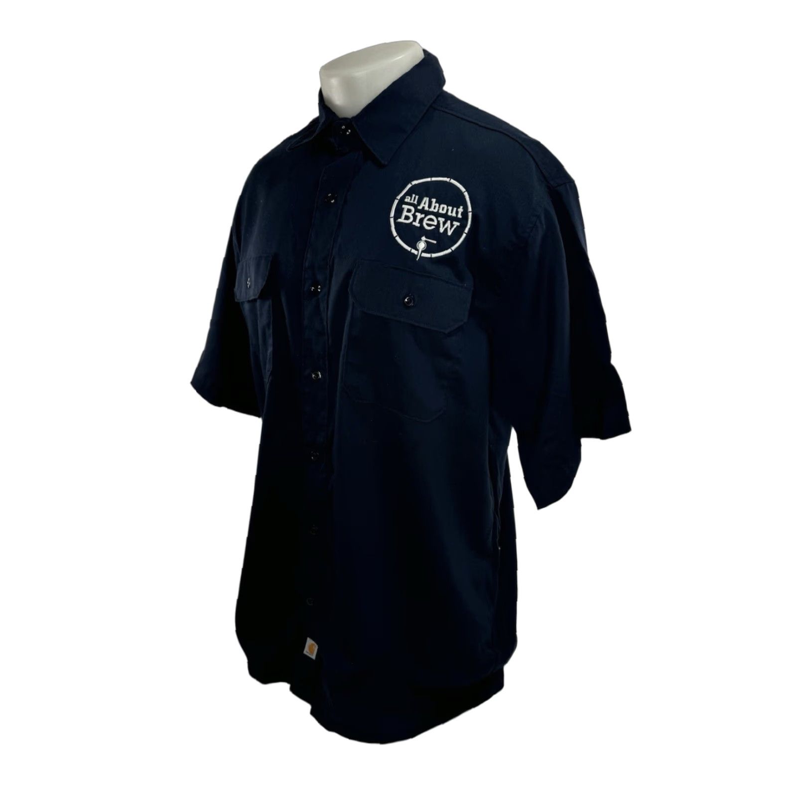 Carhartt Carhartt Shirt XL Blue Beer Embroidered Bar/Brewery Short Sleeve Button-Up Vent 90s Mens SS XL Size US XL / EU 56 / 4 - 1 Thumbnail