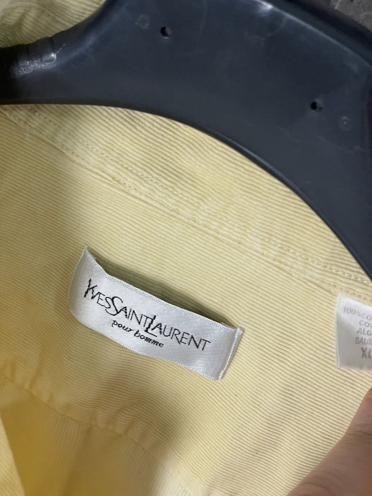 Vintage × Yves Saint Laurent Vintage Y2K YSL Shirt Button Up Yellow Size US XL / EU 56 / 4 - 8 Thumbnail