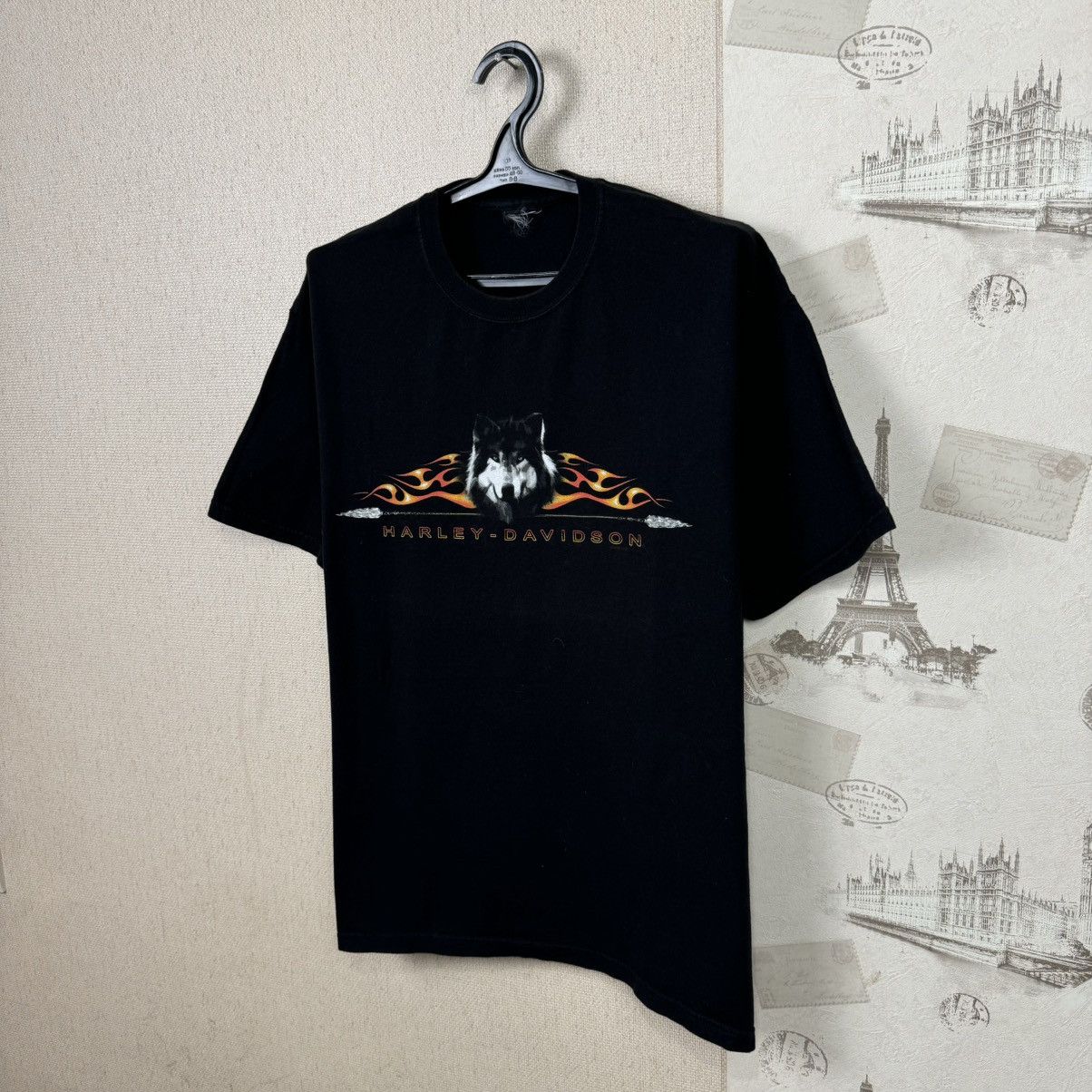 Other Vintage Harley Davidson T shirt Fire Wolf Los Angeles XL Size US XL / EU 56 / 4 - 3 Thumbnail