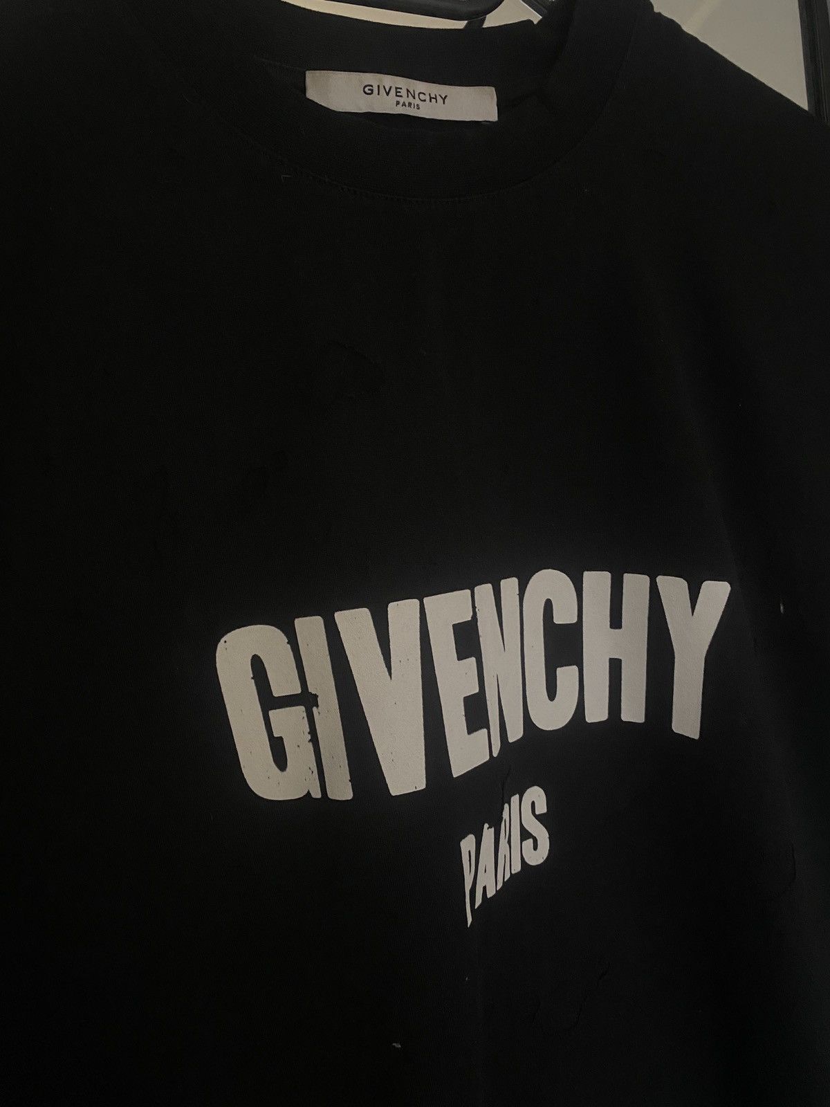 Givenchy Givenchy Luxury Black distressed tee hype drill tee Size US L / EU 52-54 / 3 - 5 Thumbnail