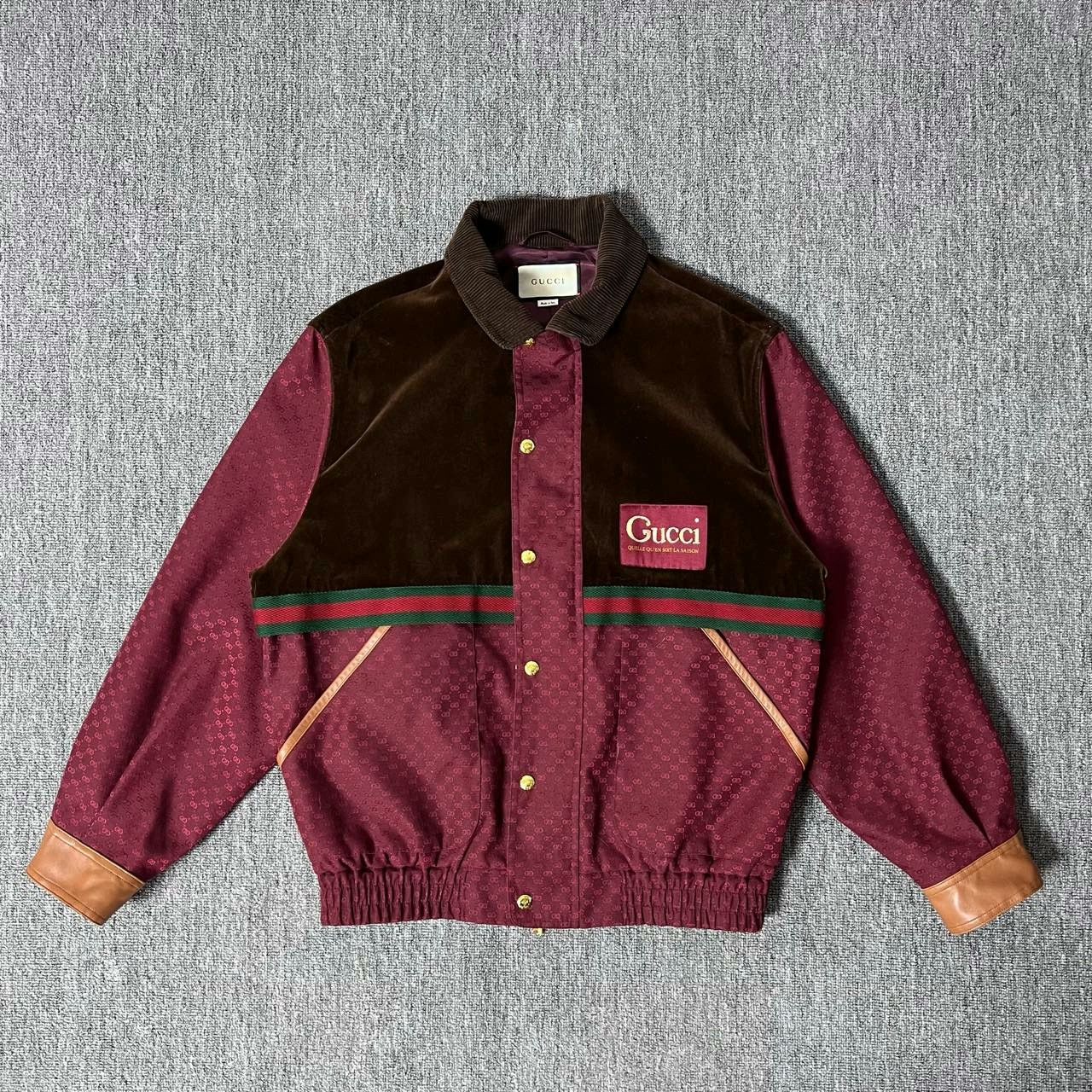 Gucci gucci burgundy double g pattern jacket Size US L / EU 52-54 / 3 - 1 Thumbnail