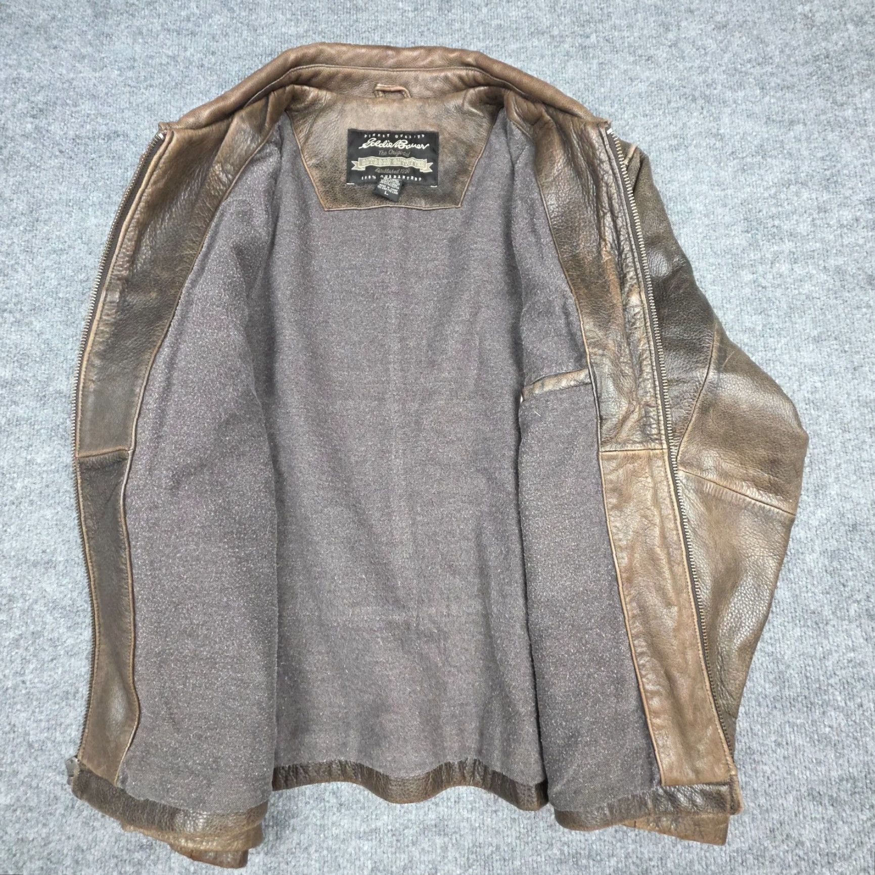 Eddie Bauer VINTAGE Eddie Bauer Leather Bomber Jacket Men's Large Brown Patina Butter Soft Size US L / EU 52-54 / 3 - 4 Thumbnail