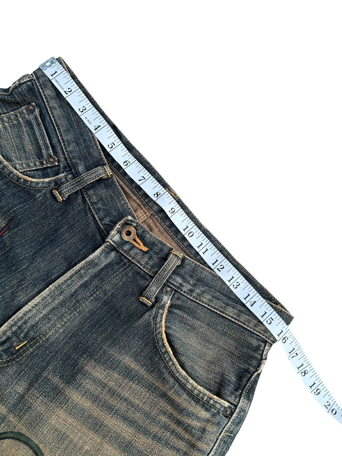 Kapital VINTAGE EDWIN 505 SELVEDGE RUSTY DISTRESSED DENIM JEANS Size US 32 / EU 48 - 11 Thumbnail