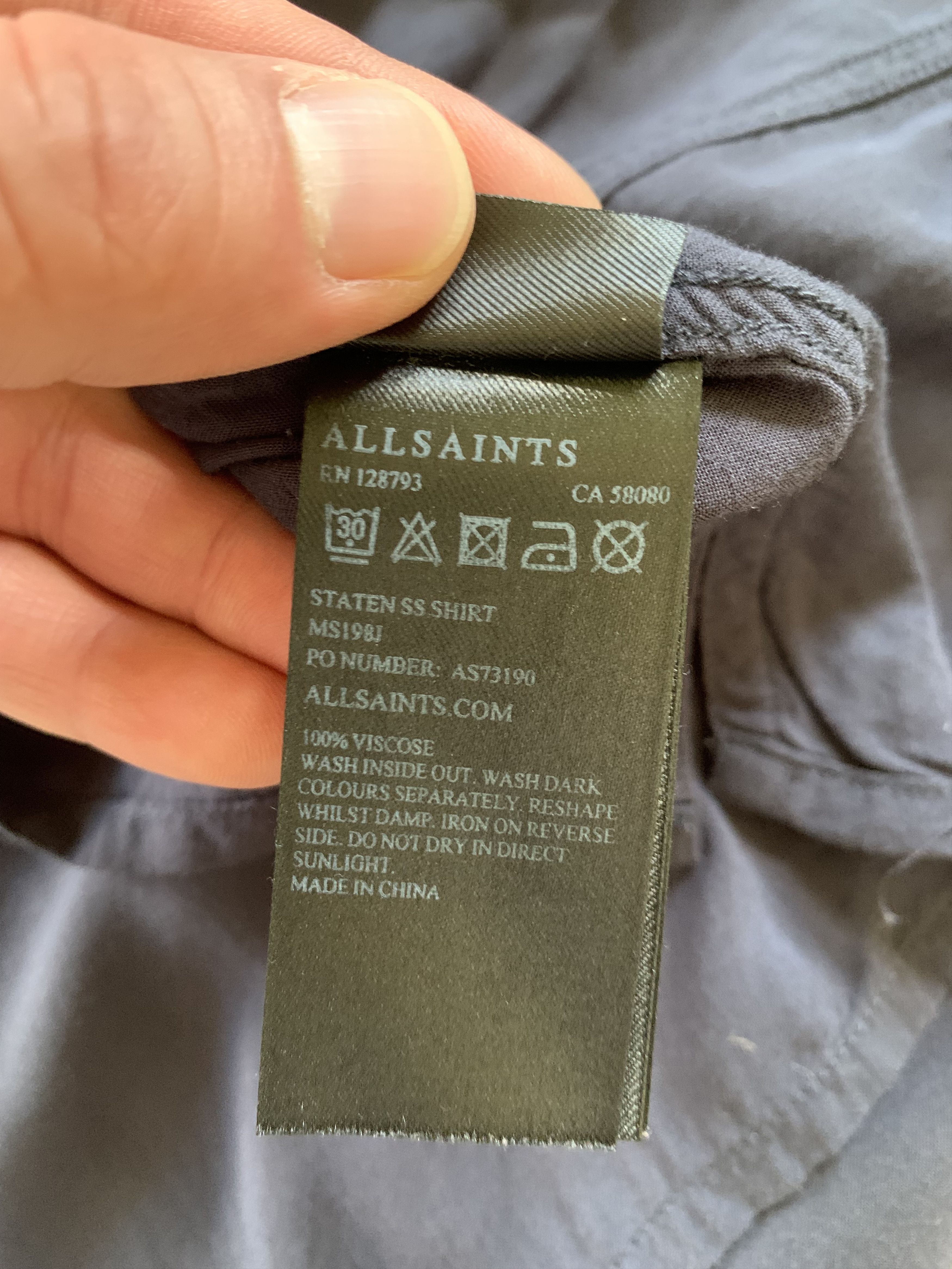 Allsaints Allsaints Cotton Light Blue Hawaiian Shirt Size US M / EU 48-50 / 2 - 8 Thumbnail