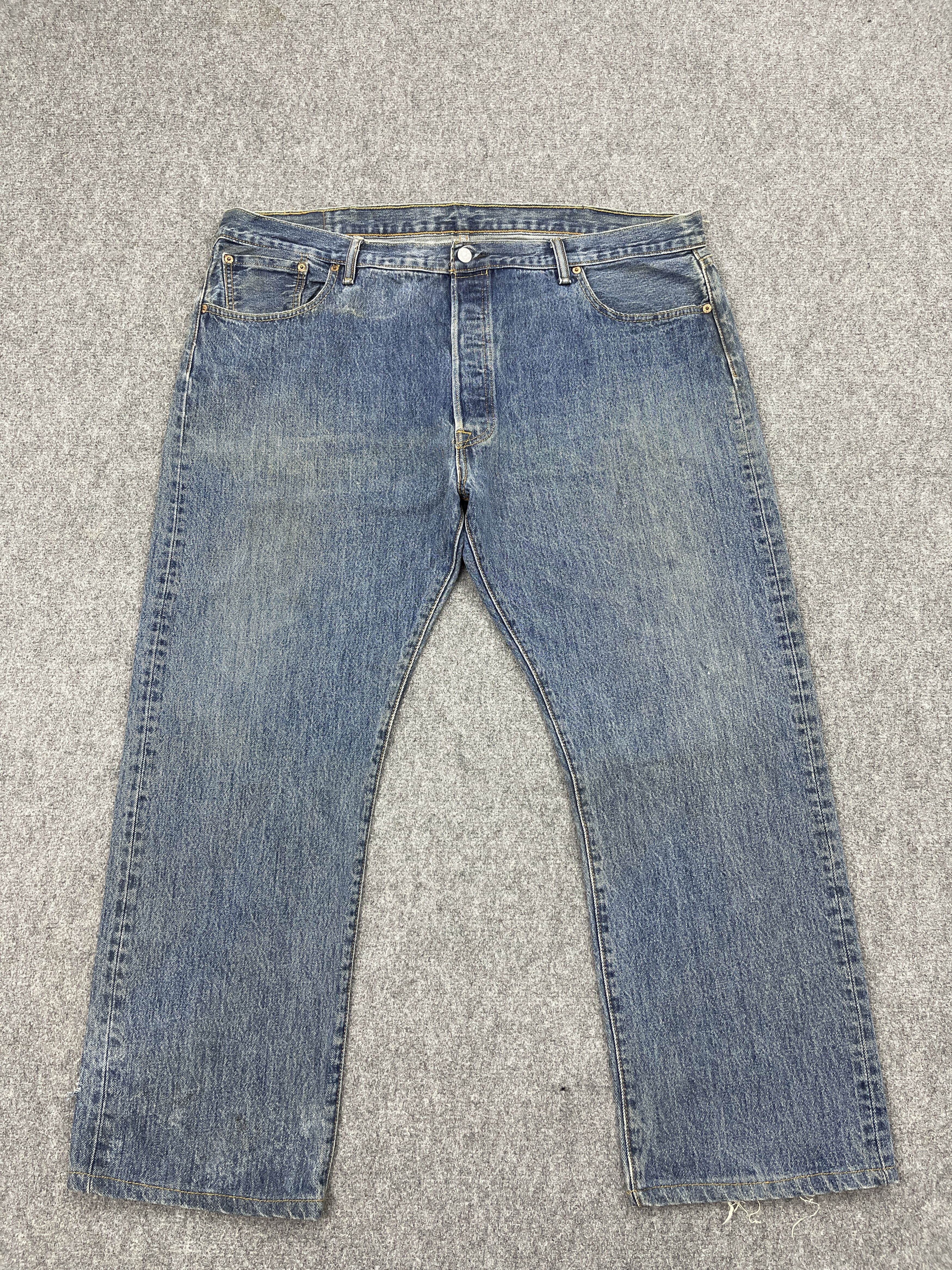 image of Levis 501 Blue Denim Jeans, Men's (Size 43)