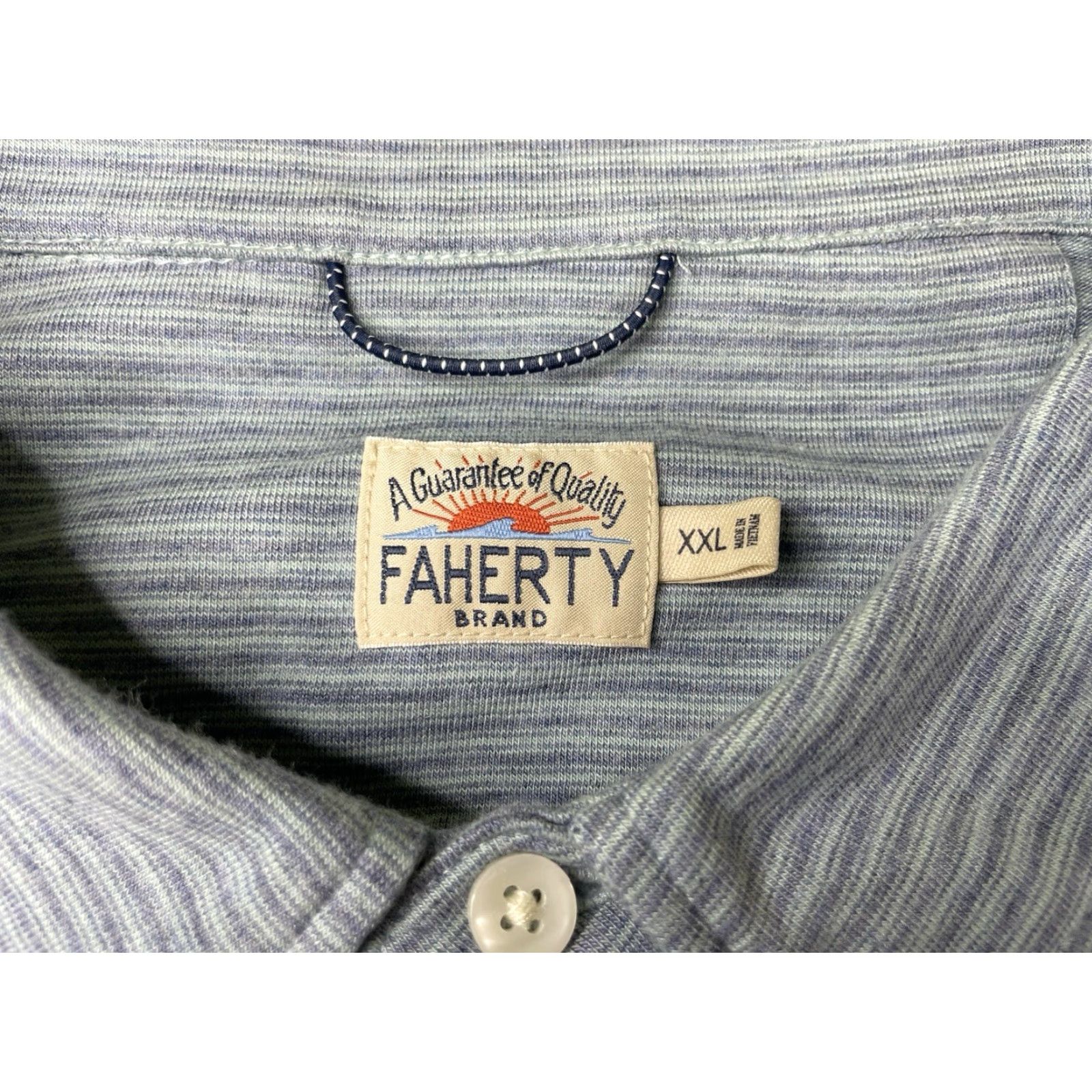 Faherty Faherty Polo Shirt Men’s XXL Short Sleeve Striped Button-Down Collared Cotton Elastodiene Modal Multicolor Casual Shirt Mens XXL Size US XXL / EU 58 / 5 - 3 Thumbnail