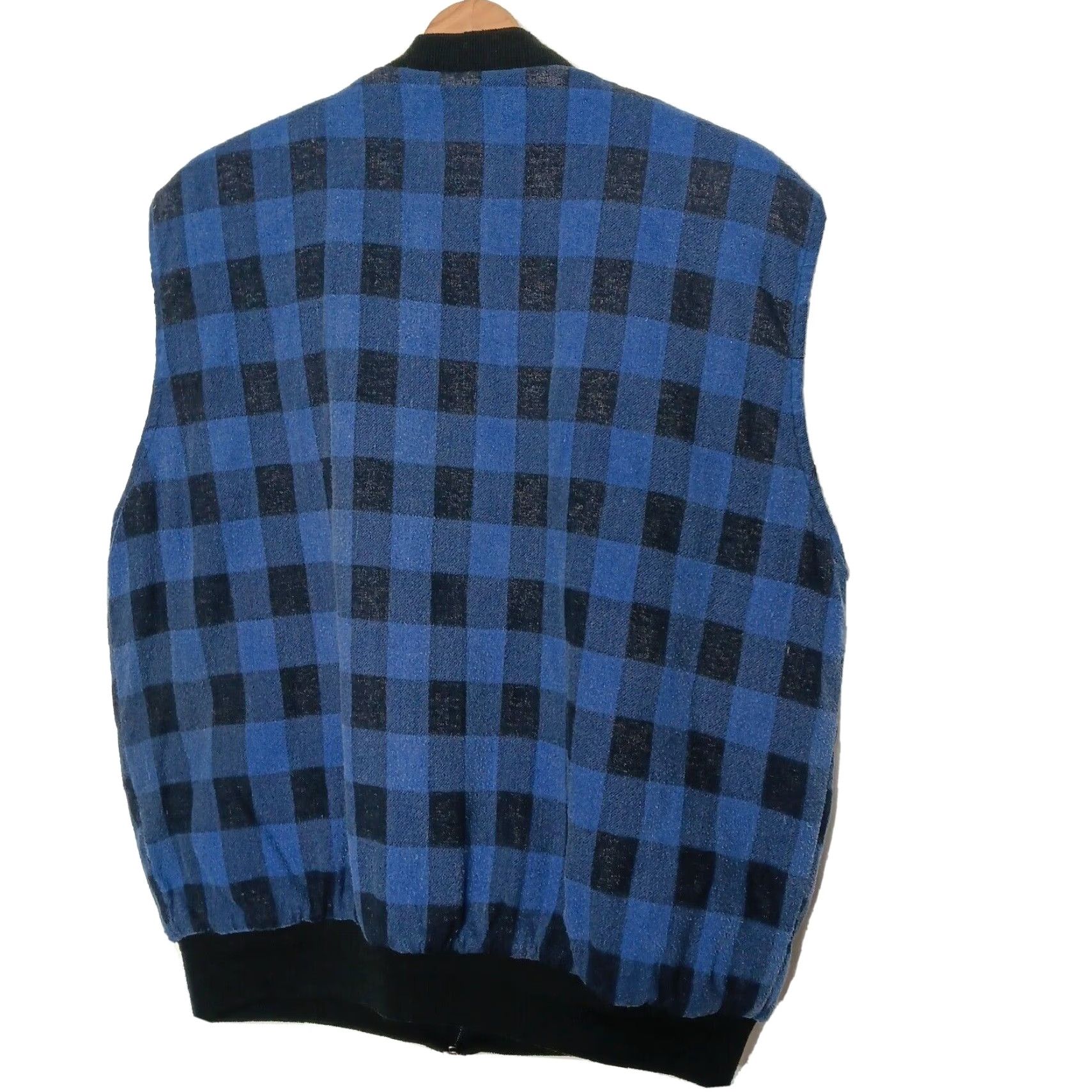 Vintage VINTAGE Dickies Vest LargeBlue Buffalo Plaid Flannel Quilted Workwear Woolrich Insulated Lined Quilted Men Black/Blue Tailored Regular Short Zip Colla Size US L / EU 52-54 / 3 - 2 Thumbnail