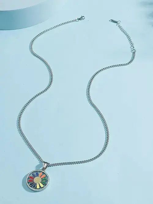 Other Retro Punk Necklace Flower Charm Chain Vintage Size ONE SIZE - 4 Thumbnail