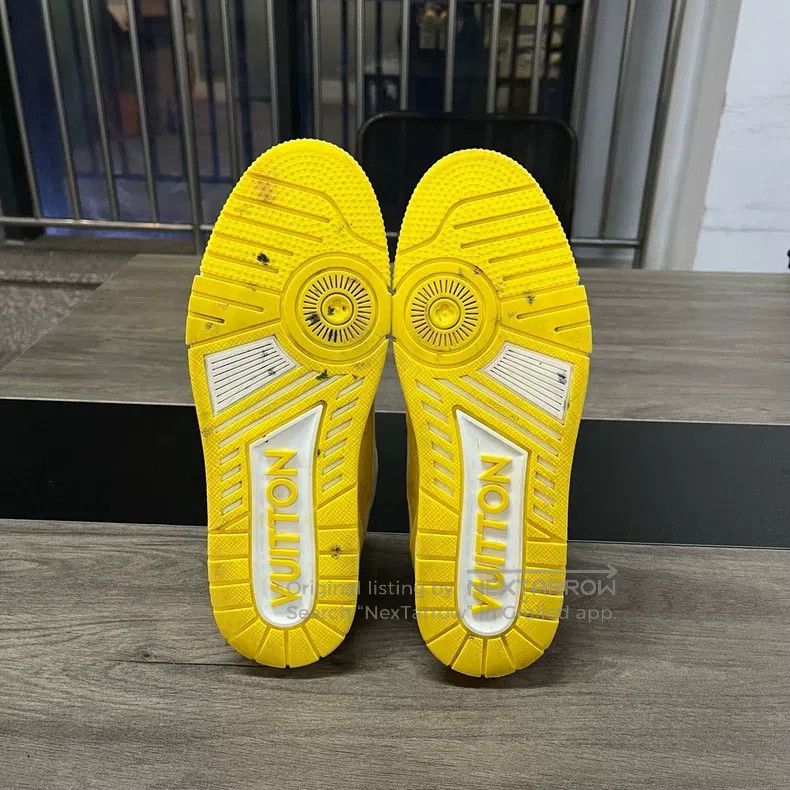 Louis Vuitton Louis Vuitton Trainer white and yellow relief shoes Size US 7.5 / EU 40-41 - 6 Thumbnail