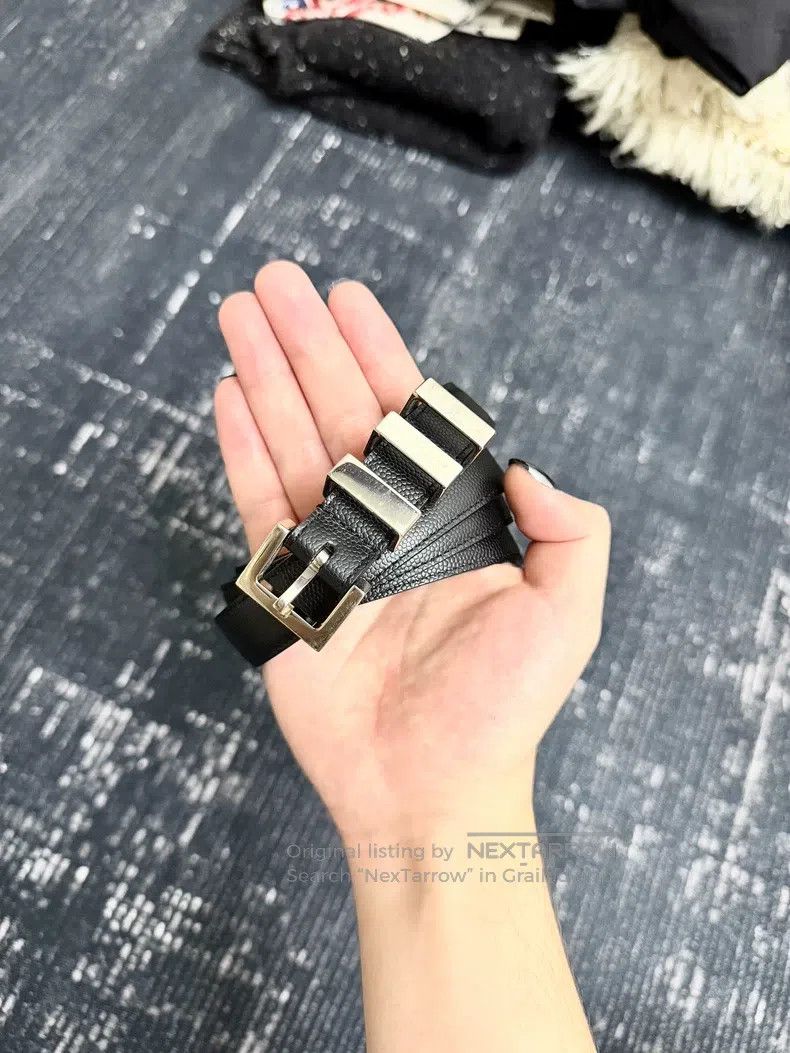 Saint Laurent Paris Saint Laurent Paris size 85 Black Textured Three-Section B Size ONE SIZE - 1 Thumbnail