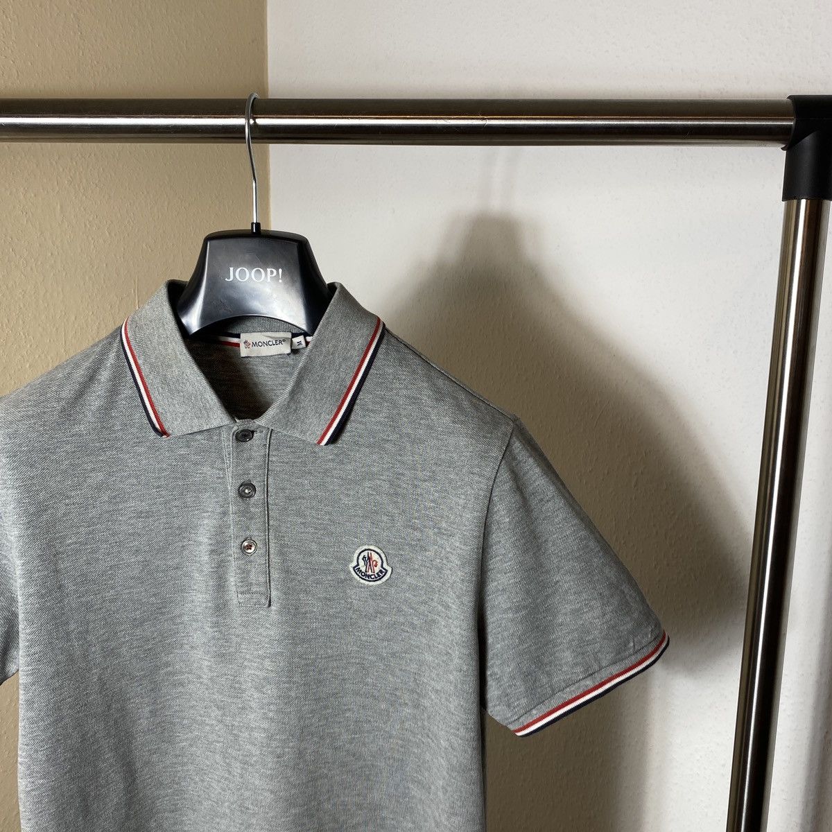 Moncler Classic Polo Moncler Gray Size US M / EU 48-50 / 2 - 2 Thumbnail