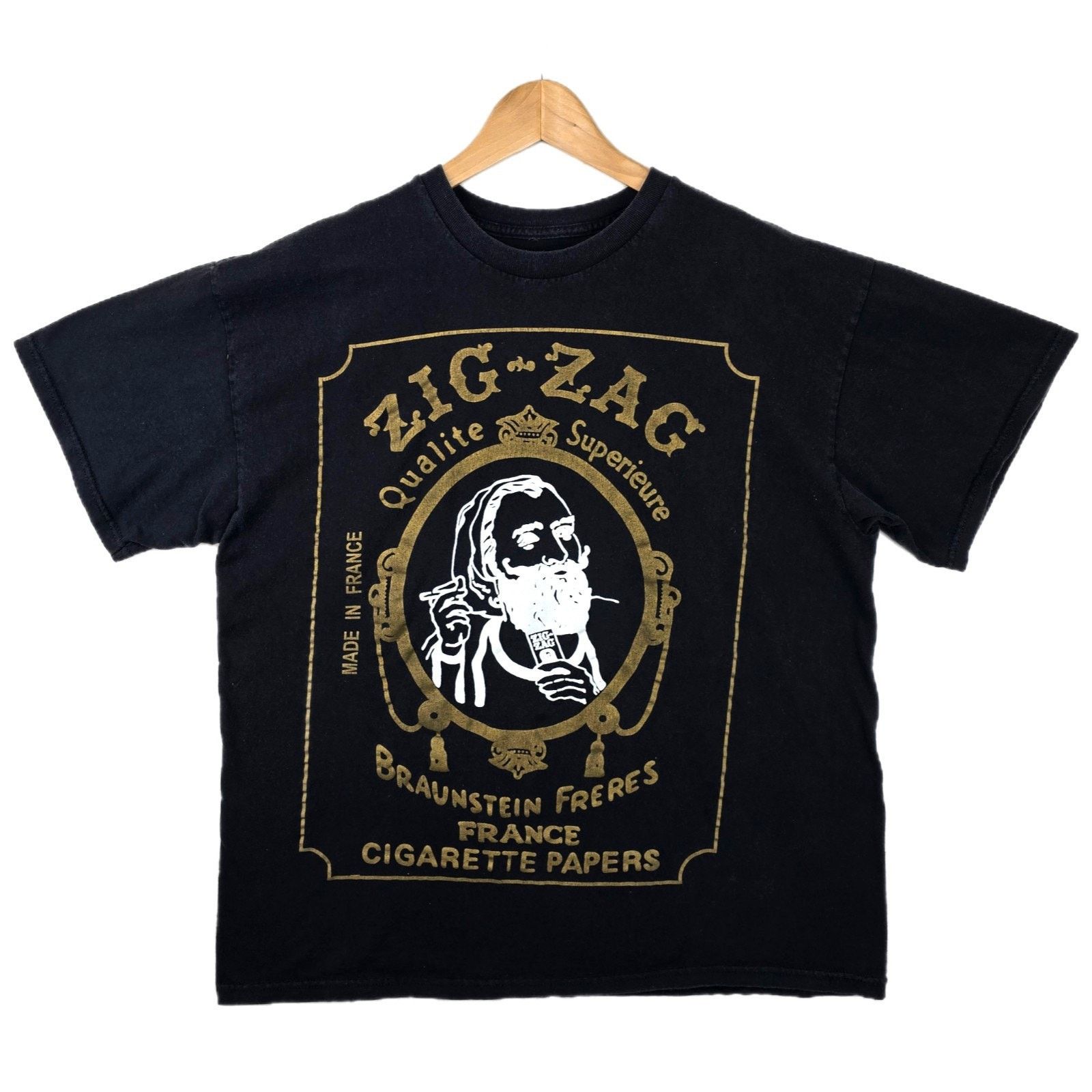 Other Vintage Zig Zag Man T Shirt XL Black Smoking Rolling papers Size US XL / EU 56 / 4 - 1 Thumbnail