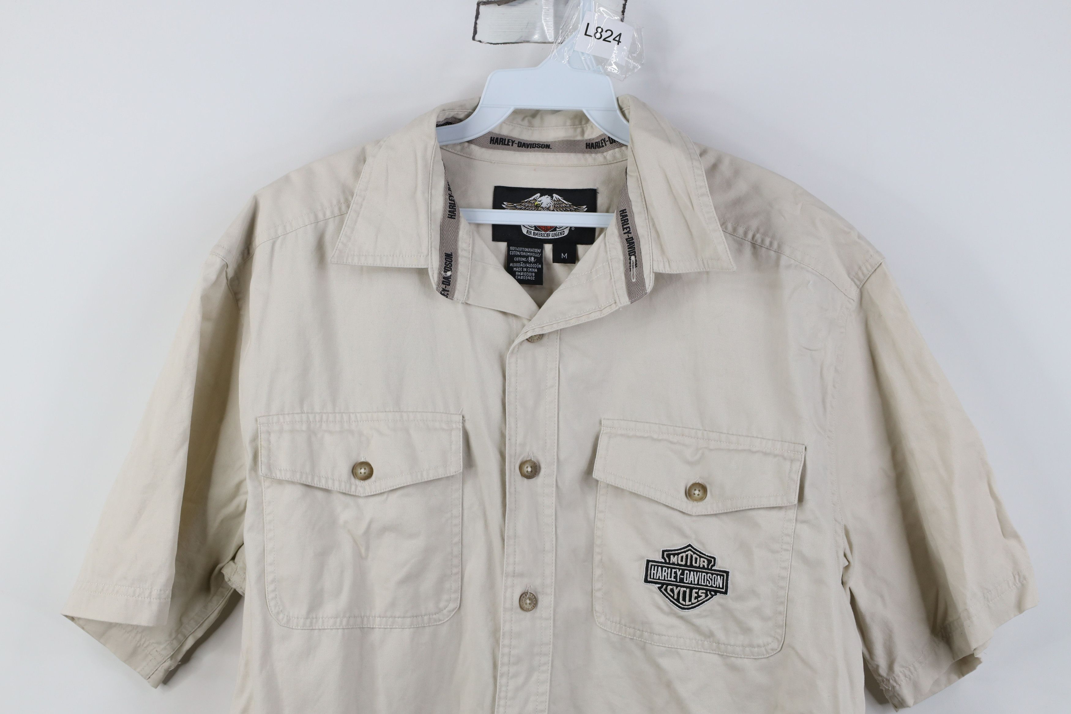 Harley Davidson Vintage Harley Davidson Short Sleeve Collared Button Shirt Size US M / EU 48-50 / 2 - 2 Thumbnail