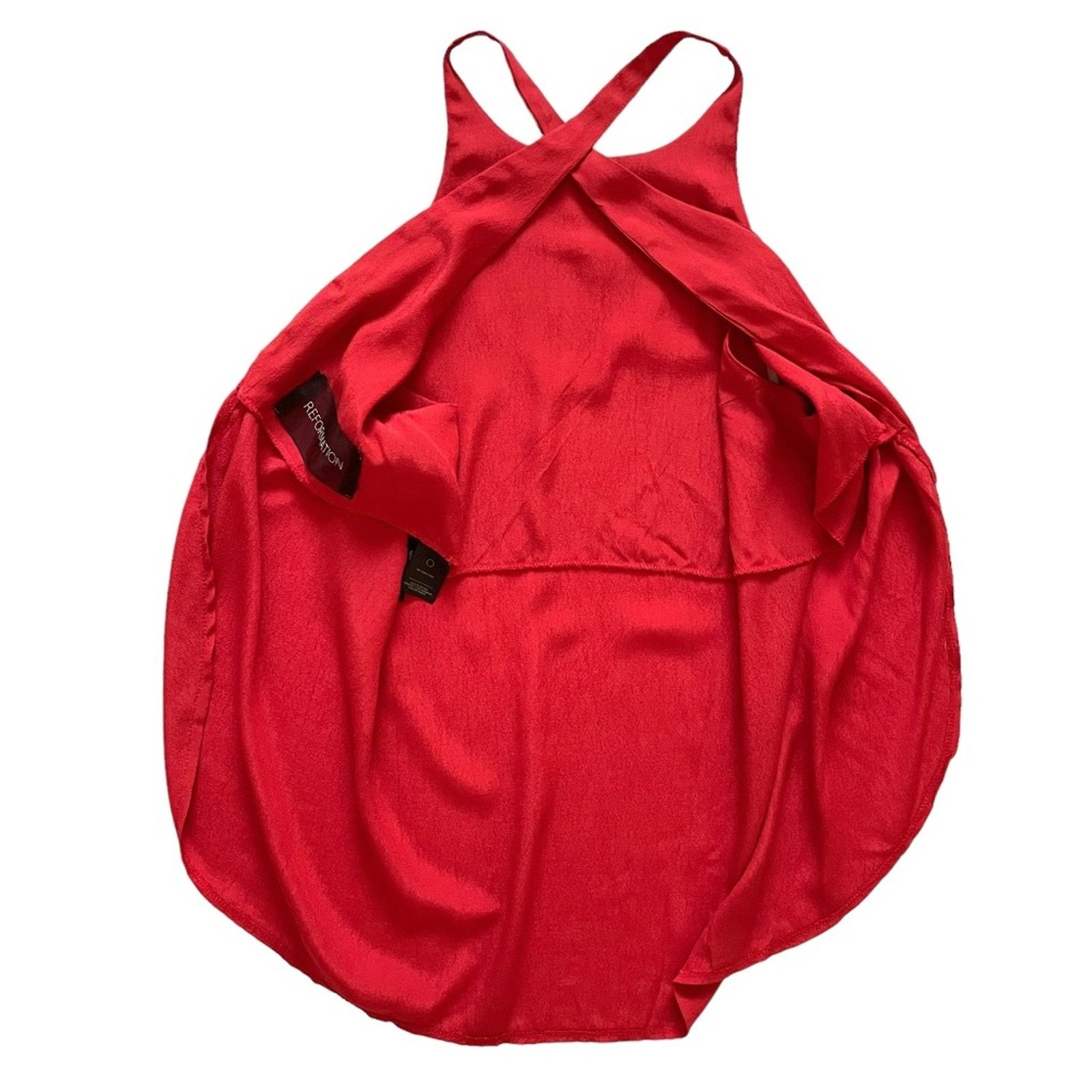 Reformation Reformation Halter-Neck Open Wrap Back Red Sleeveless Top Size XS / US 0-2 / IT 36-38 - 5 Thumbnail