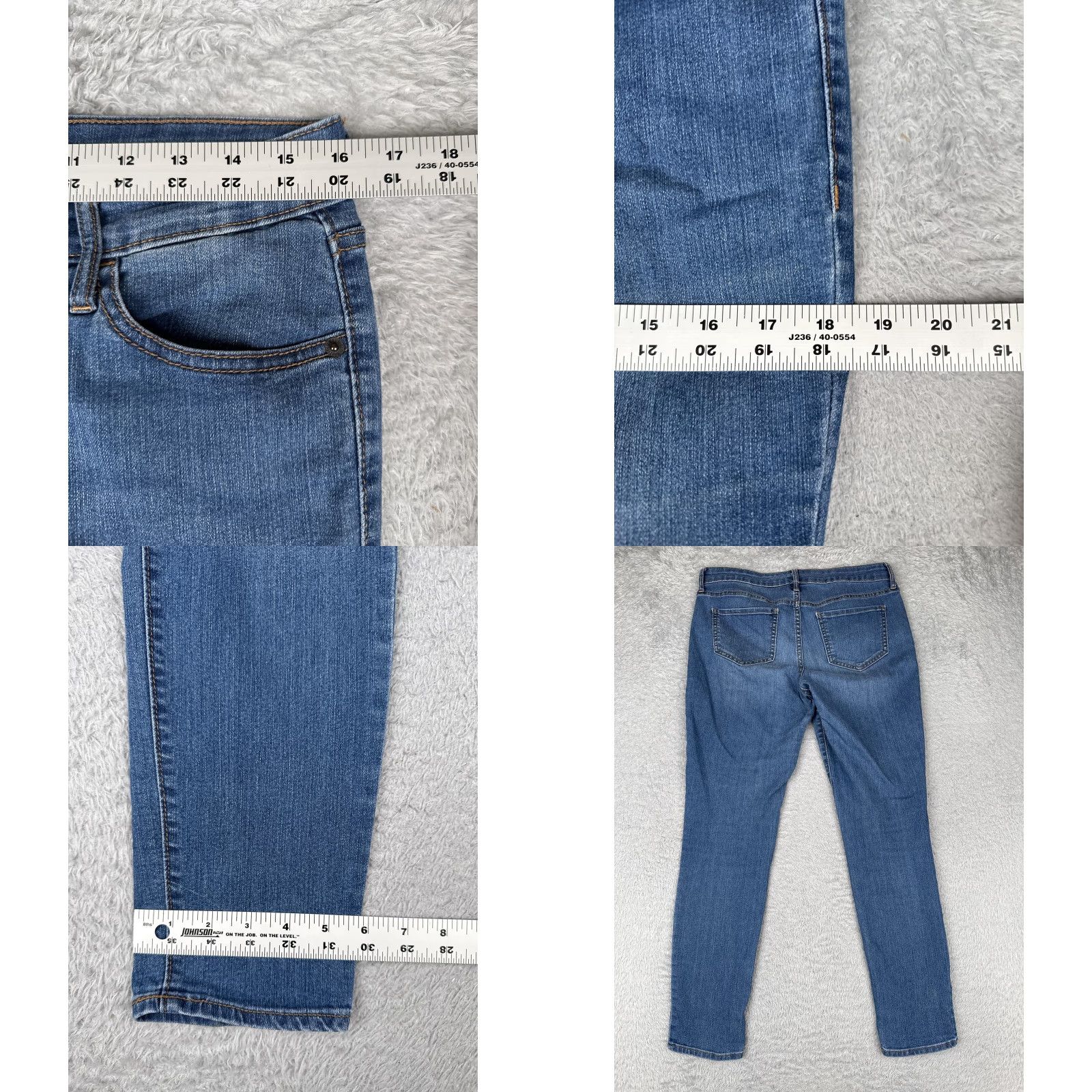 Old Navy Old Navy Jeans Womens 10 Blue Mid Rise Super Skinny Stretch Denim Five Pocket Jeans Size 32" / US 10 / IT 46 - 9 Thumbnail