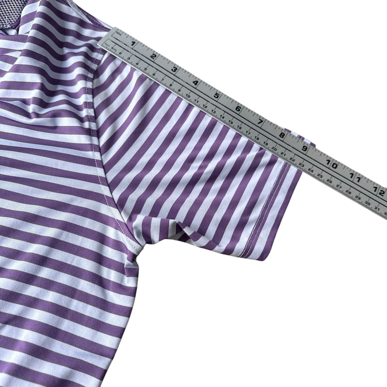 Grenson Greyson Polo Shirt Mens Medium Purple Gray Striped Blue Golf Size US M / EU 48-50 / 2 - 10 Thumbnail