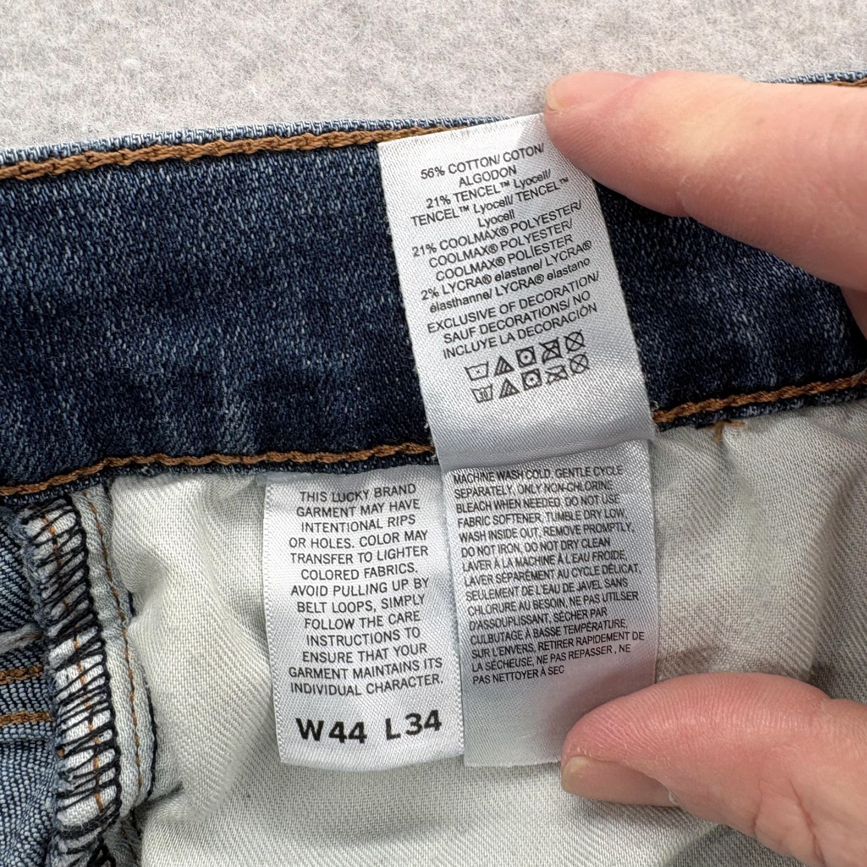 Lucky Brand Lucky Brand Athletic Taper Jeans Mens 44x34 Blue Wash 5-Pocket Denim Slim Straight Modern Streetwear Vintage No Size US 44 / EU 60 - 6 Thumbnail