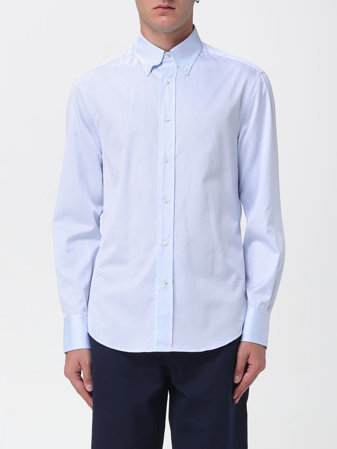 Brunello Cucinelli Brunello Cucinelli Shirt Men Blue Size US S / EU 44-46 / 1 - 1 Thumbnail