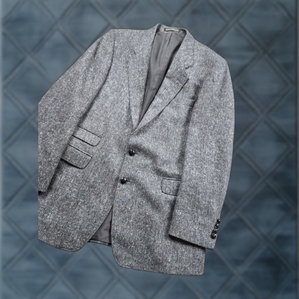 Stafford Stafford Mens 42L Gray British Tweed Wool Sport Coat 2 Button Notch Lapel Long Jacket Single-Breasted Casual Mens Size US XS / EU 42 / 0 - 1 Thumbnail