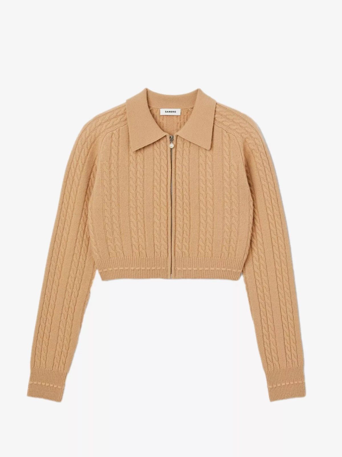 Sandro Sandro Cheryl Cabel Knit Cropped Wool and Cashmere Cardigan Size XXS / US 00 / IT 34 - 1 Thumbnail