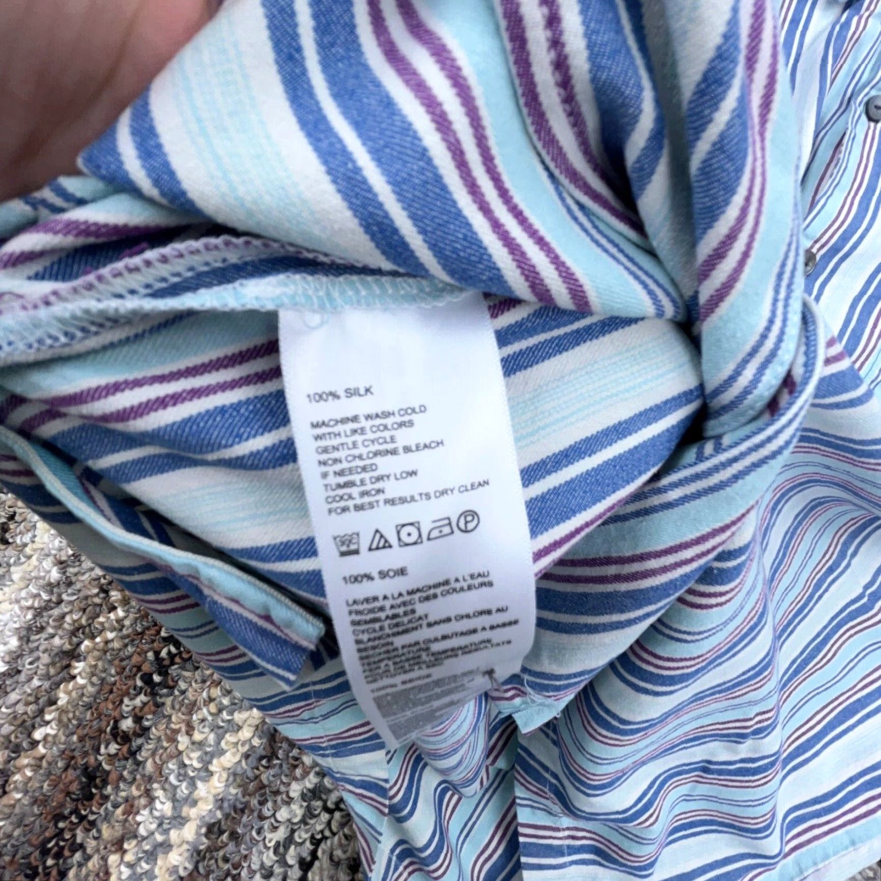 Tommy Bahama VINTAGE Tommy Bahama Shirt Men Large Blue Striped Button-Up Linen Beach Camp Dad Adult Size US L / EU 52-54 / 3 - 5 Thumbnail