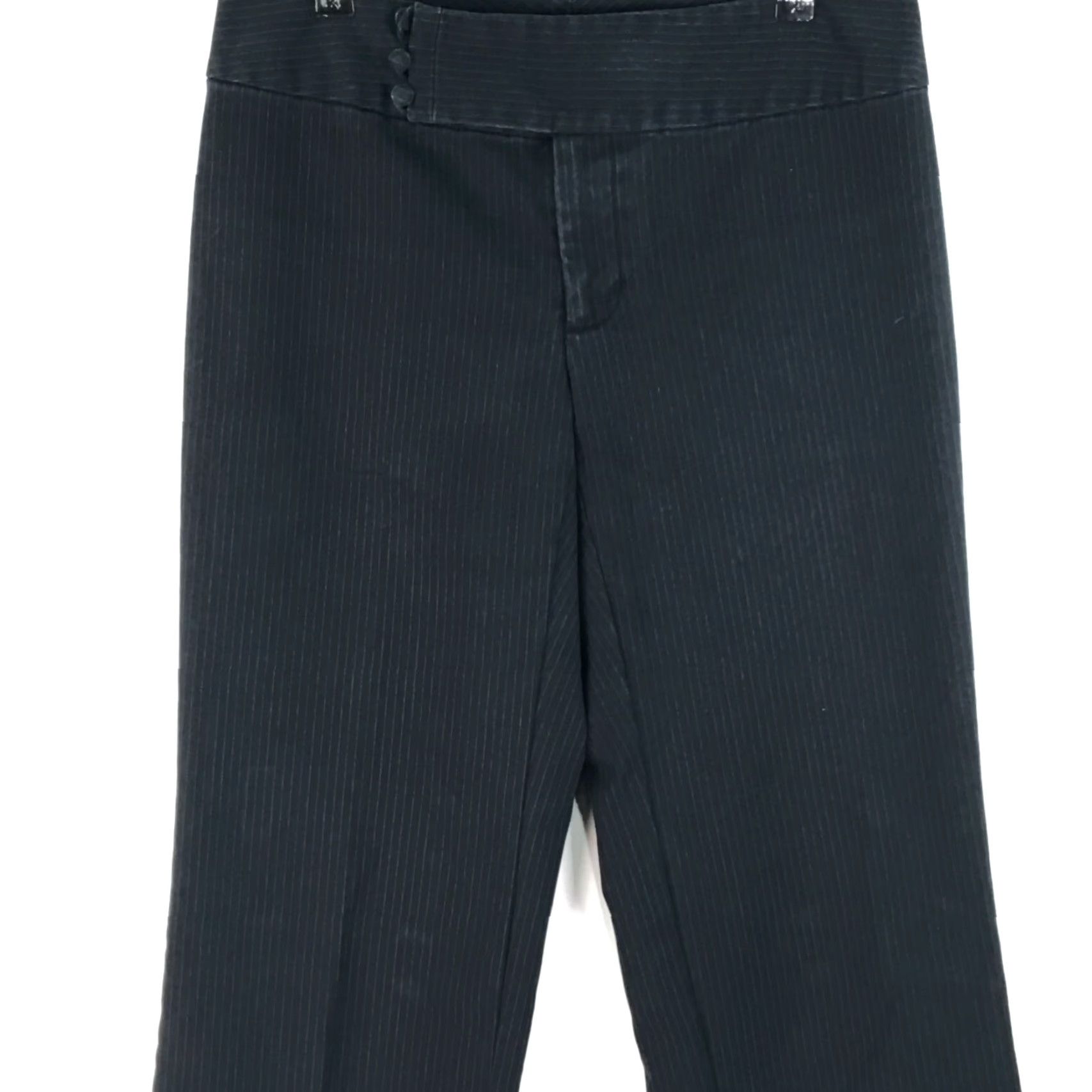 Banana Republic VINTAGE Banana Republic Womens Striped Stretch Black Career Trouser Pants Size 6 Size 30" / US 8 / IT 44 - 3 Thumbnail