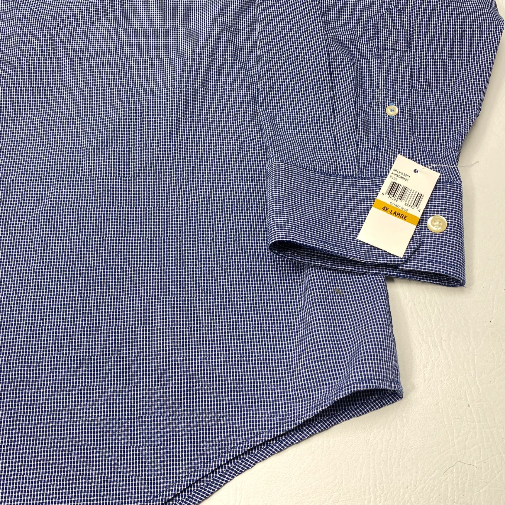 Izod IZOD Advantage Performance Shirt Mens 4XL Blue Check Shirt Wrinkle Free Stretch NWT Size US XXL / EU 58 / 5 - 4 Thumbnail