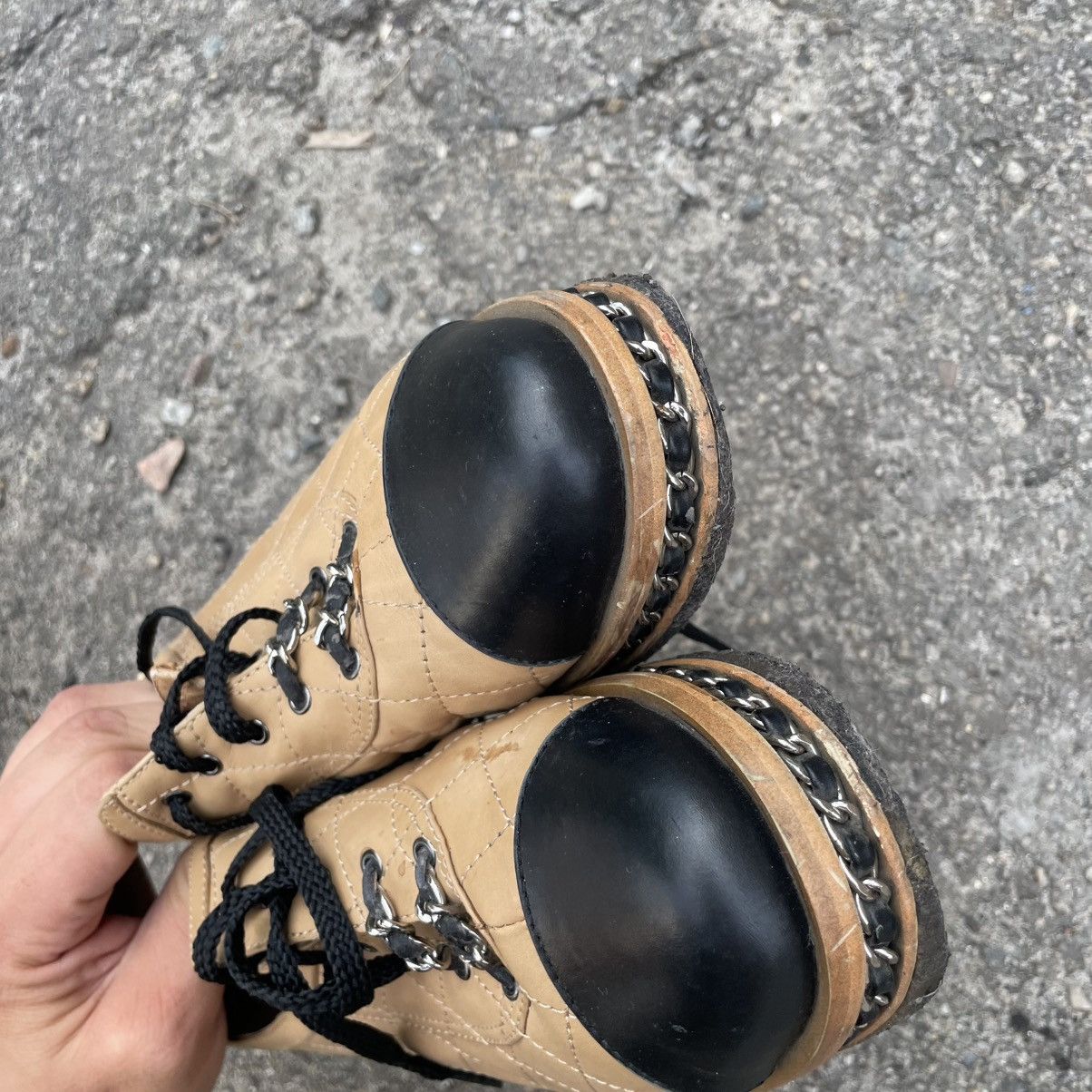 Vintage CHANEL Quilted Leather Boots shoes sneakers chain old luxury Size US 10 / IT 40 - 7 Thumbnail
