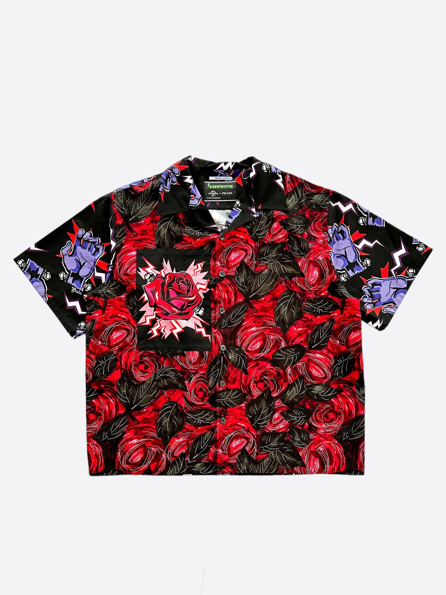 R*様 プラダ Frankenstein Rose Bowling Shirt Prada Prada Frankenstein Rose Button Up Bowling Shirt | Grailed