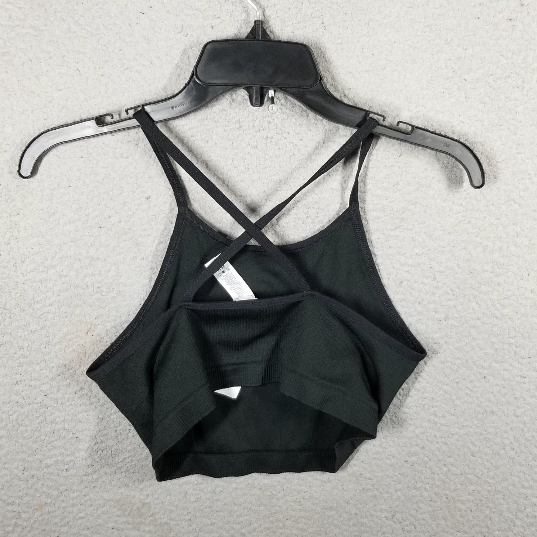 Nike Nike Sports Bra Womens Large Black Ribbed Crossback Swoosh DV9986-010 Size ONE SIZE - 2 Thumbnail