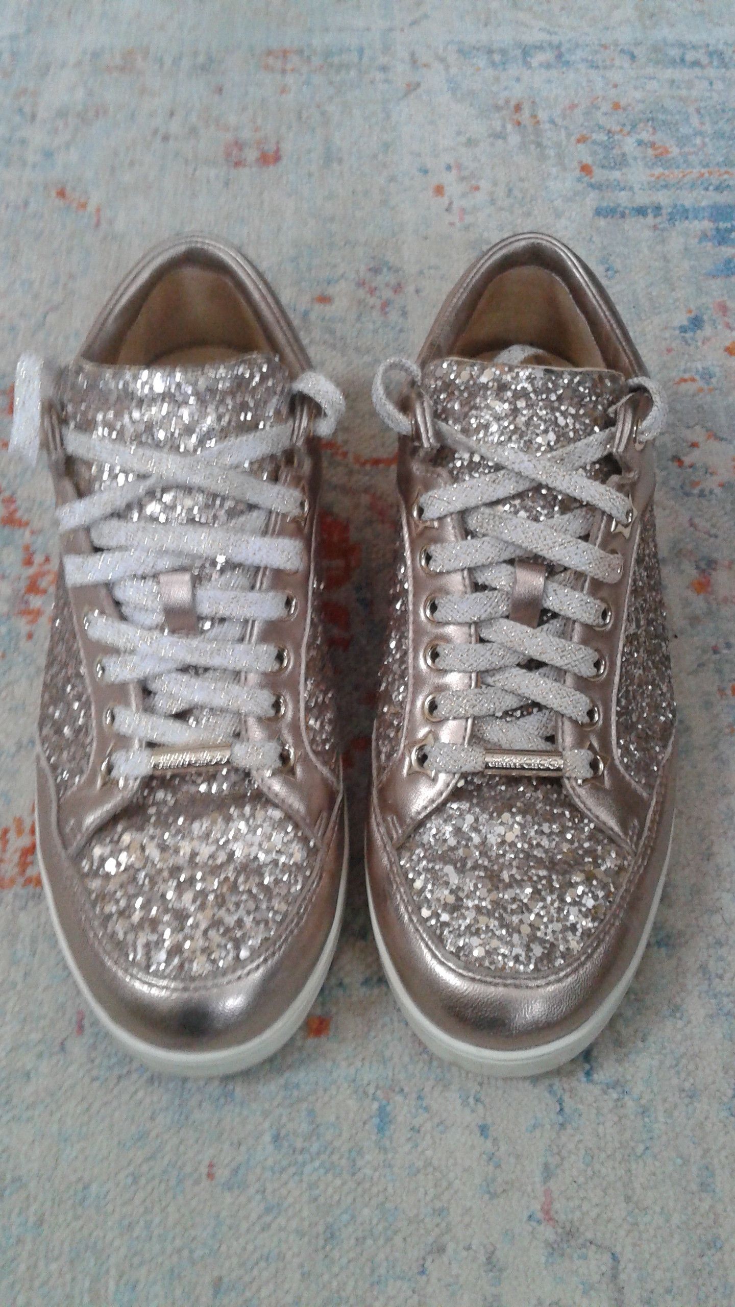 Jimmy Choo JIMMY CHOO WOMEN SNEAKERS GLITER Size US 7 / IT 37 - 2 Thumbnail